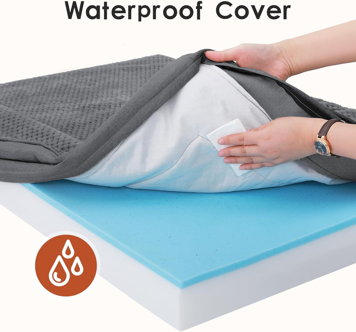 Orthopedic Dog Bed, 3 Inch Memory Foam Dog Beds for Large Dogs, Washable Removable Cover, Nonskid Bottom, Waterproof Pet Couch for Indoor, Outdoor or Car Use, 44x32 Inches XXL Dark Grey