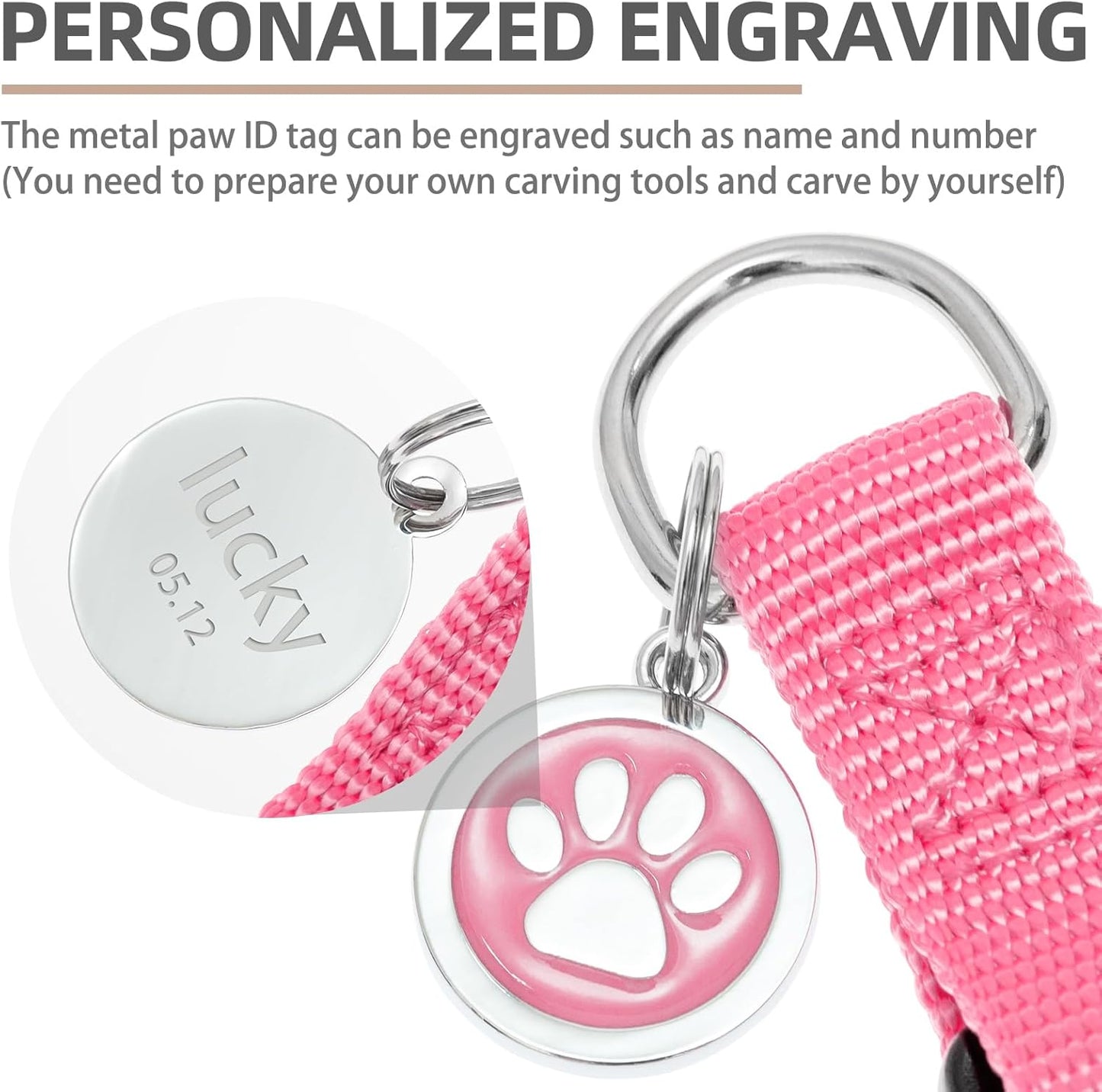 PUPTECK No Pull Dog Harness Soft Adjustable Basic Nylon Step in Puppy Vest Outdoor Walking with ID Tag