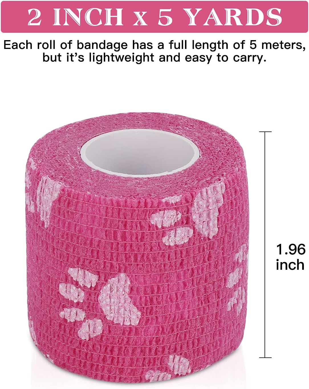 Vet Wrap Self Adhering Bandage Wrap Cohesive Bandage Multi-Function Wrap Tape for Dogs Cats Horses Birds Animals Non-Woven Strong Sports Tape for Wrist Healing Ankle Sprain & Swelling 12 Rolls