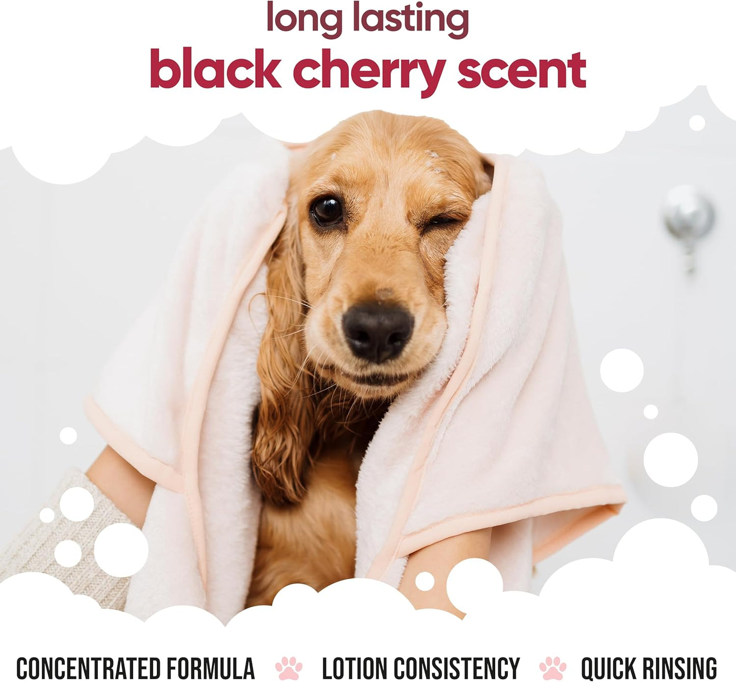 Black Cherry Dog Conditioner (169.07oz) Made with Aloe Vera, Argan Oil & Pro Vitamin B5 | Detangle Matted Coats & Relieve Sensitive & Itchy Skin, Suitable for Puppies from 8 Weeks, Vegan