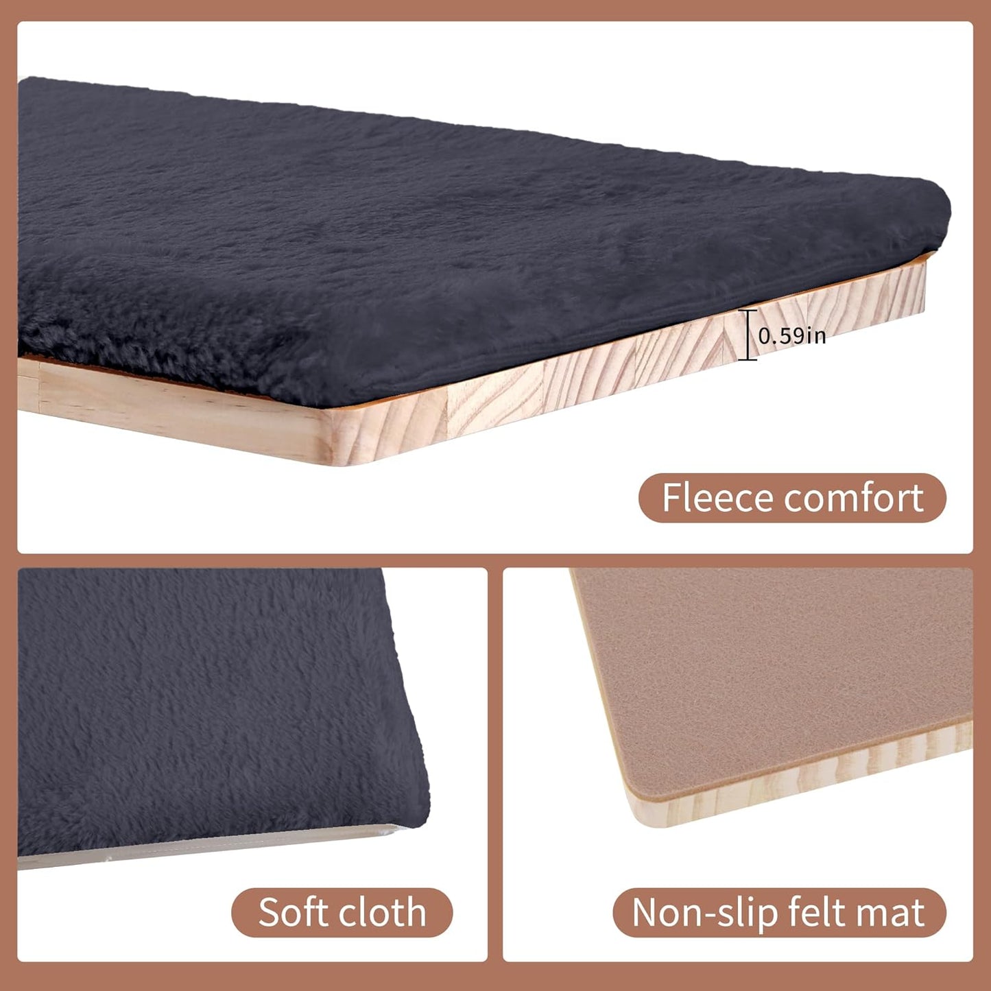 Wall Mounted Cat Climber Set, Cat Wall Shelves,Cat Wall Furniture Set,with Hammock,Jumping Boards,Sofa,Steps,Scratching Post,Hanging Ball and Felt Pads, Suit for Cats Climb, Jump,Scratch-Dark