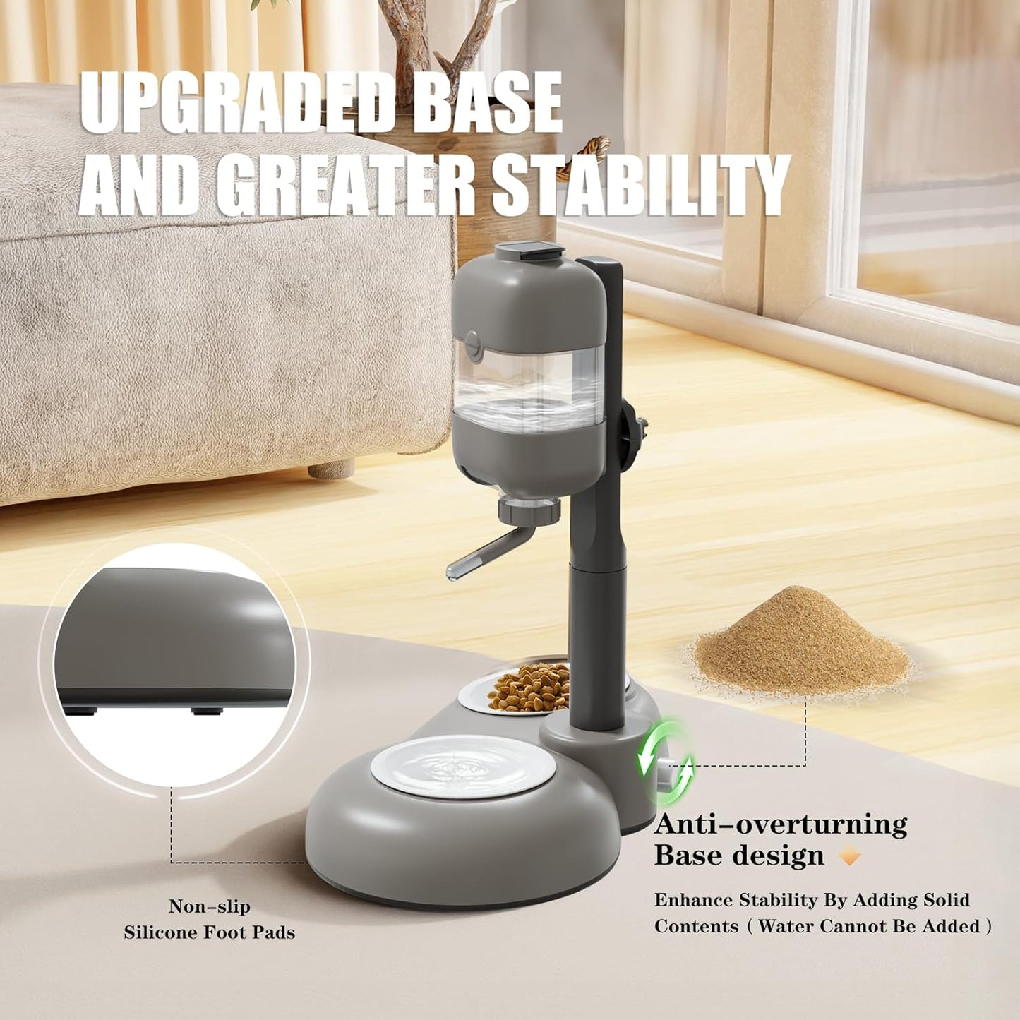 Puppy Bowls for Small Dogs,3 in 1 Bowl Set with Puppy Water Bottle and 2 Food Grade Ceramic Bowls,15°Tilted Dog Food and Water Bowl Set for Cats,Rabbits,Ferrets,Small Sized Dogs