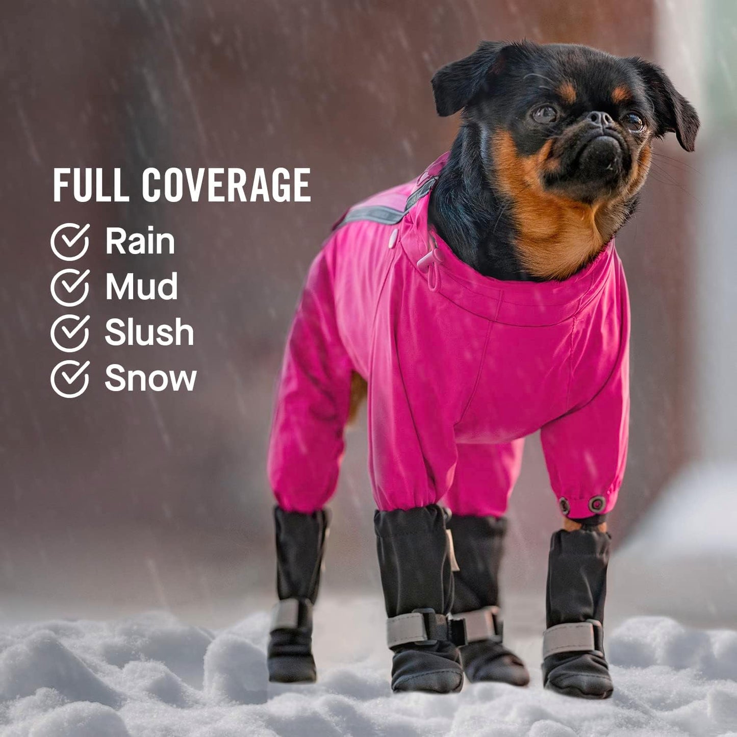 Canada Pooch Dog Winter Boots - Paw Protection, Anti-Slip Dog Shoes with Reflective Strap, Easy On for Small Medium Large Dog Booties - Black, Size 2