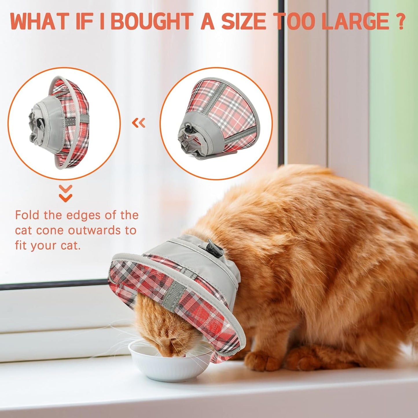 Cat Cone Collar Soft, Cat Recovery Collar for Large Medium Small Cats Kittens, Pet Cone Alternative After Surgery