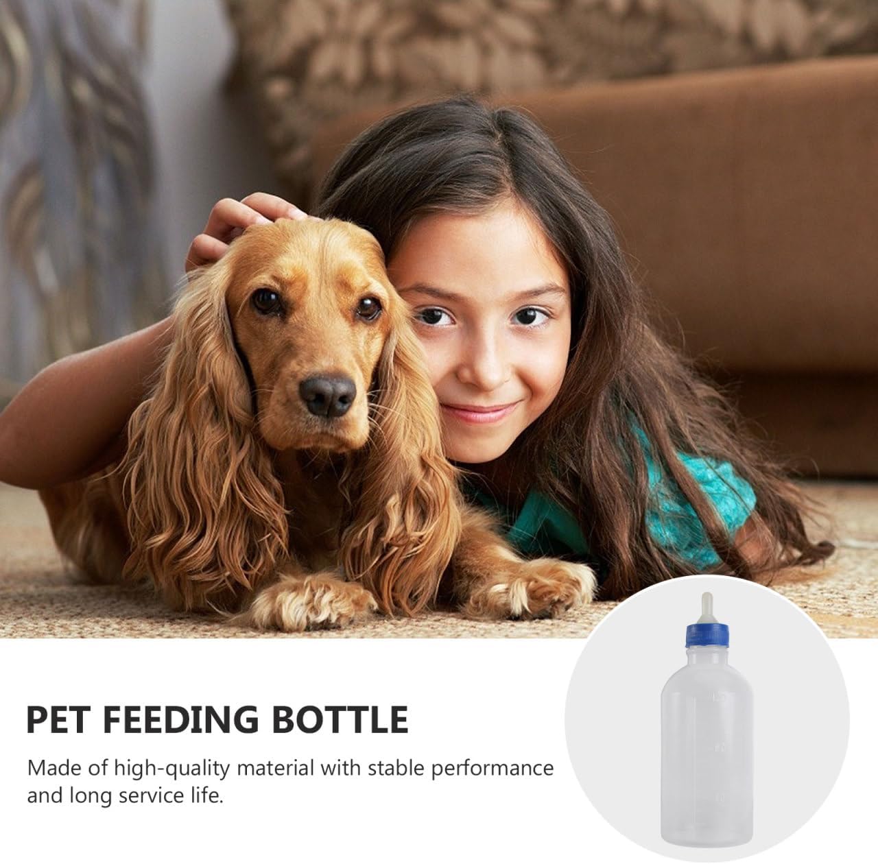 POPETPOP Pet Feeding Bottle,5pcs Dog Cat Nursing Bottle Animal Nurser Bottle Lamb Feeding Bottle Goat Bottles Feeding Milk Bottle Feeding Supplies for Piglet Goat Calf 120ml