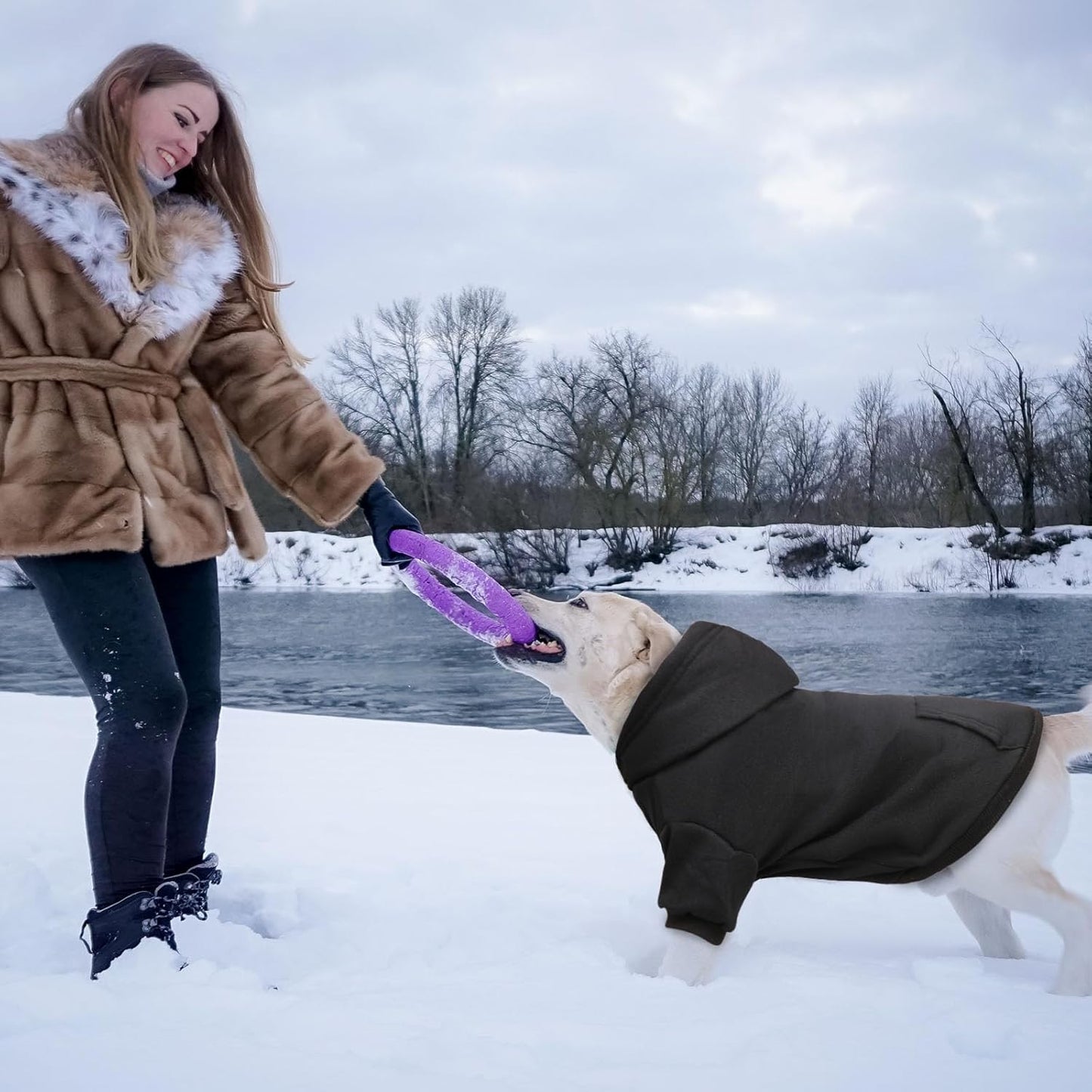 Dog Sweaters for Large Dogs Dog Hoodie Fleece Sweater Soft Clothes Sweatshirt with Pocket Hoodie for Large Dogs(Black&XXL)