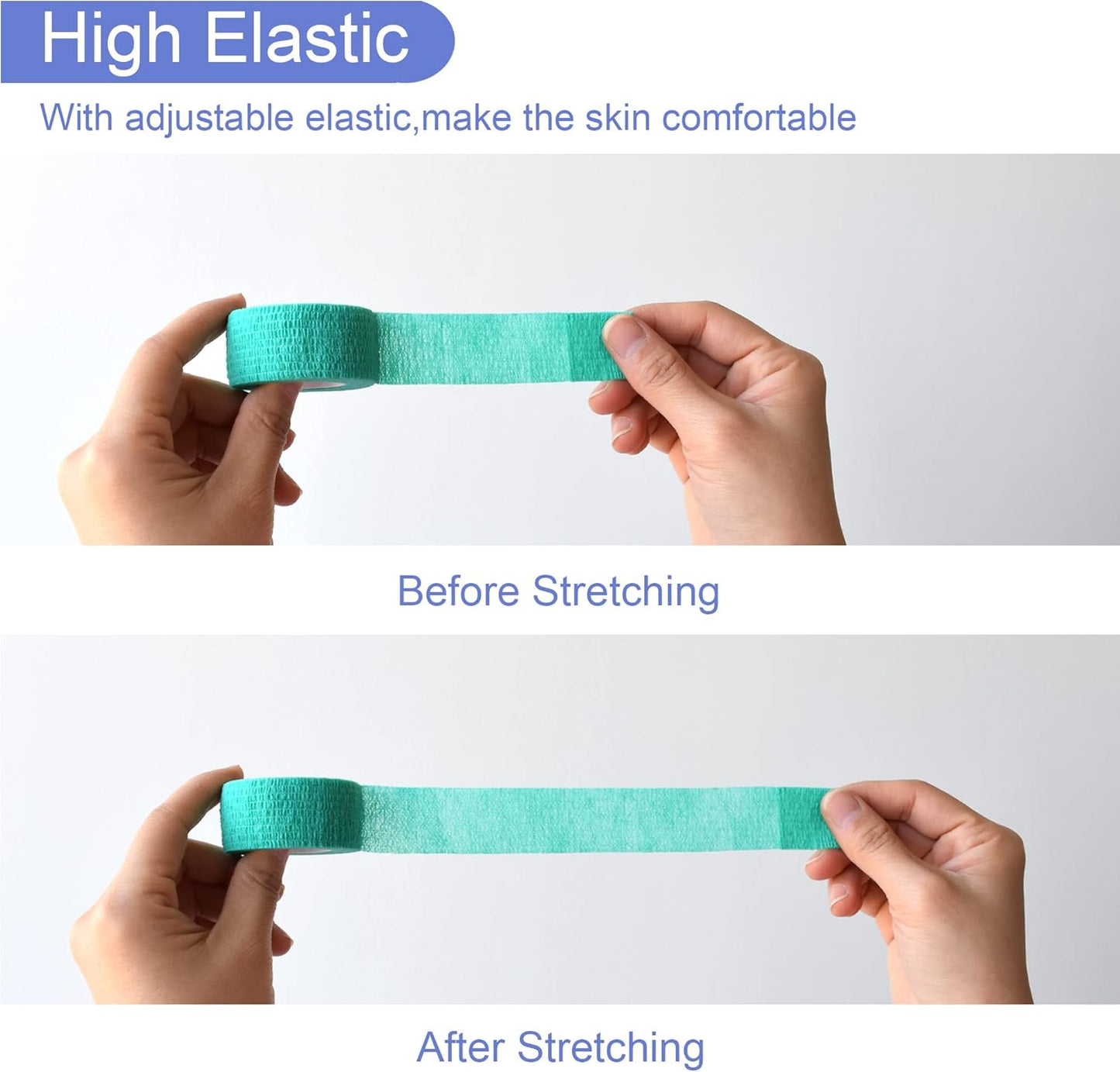 9 Pack 1" x 5 Yards Self Adhesive Bandage Wrap Self Stick Wrap for Ankle, Wrist, Finger, Sports, Breathable Cohesive Vet Tape for Pets (Middle Green)