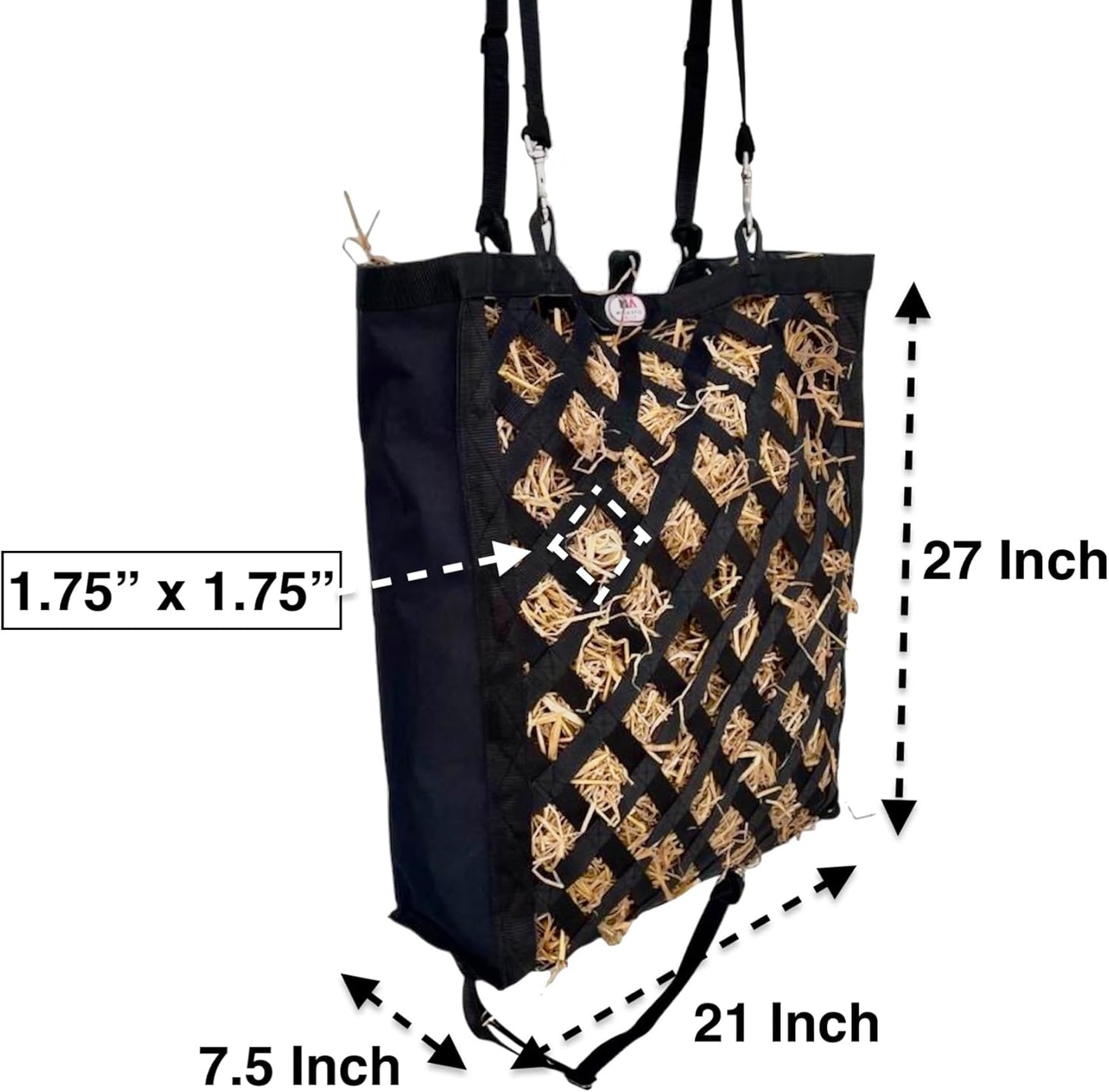 Majestic Ally Premium Nylon Hay Bag for Horses and Livestock, Simulates Grazing, Slow Feeding, Heavy-Duty PP Webbing,Quick-Adjust Straps, Small Hole for Digestion, Multiple Colors (Purple)