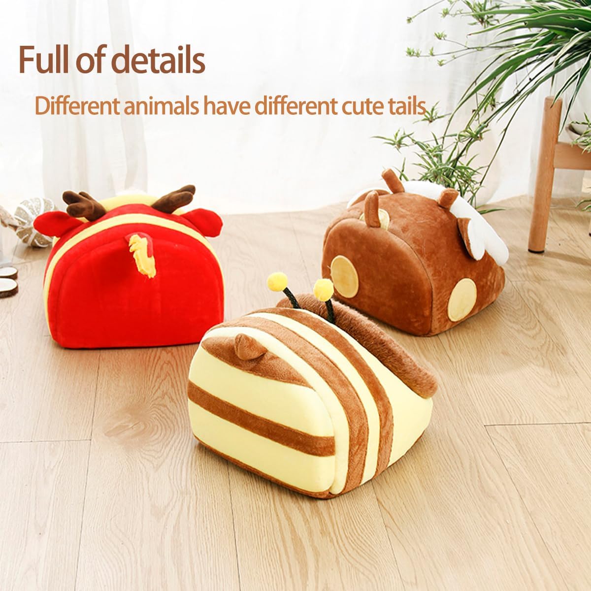 Guinea Pig Rat Bed Hideout for Rat Bearded Dragon Hedgehog Ferret to Sleep and Hide, Guinea Pig Cage Accessories Habitat Décor (Large, 2.Giraffes)