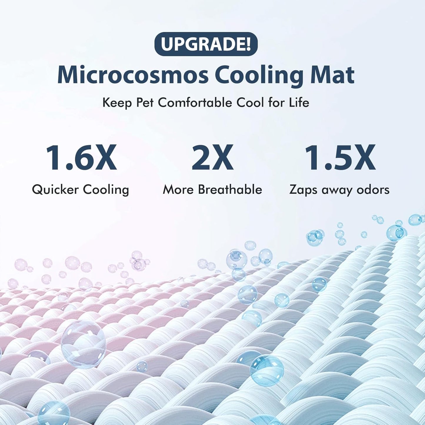 MICROCOSMOS Summer Cooling Mat & Sleeping Pad- Water Absorption Top, Materials Safe, Easy Carry, EZ Clean. Keep Cooling for Pets, Kids and Adults.(Dark Grey, 19" x 15")
