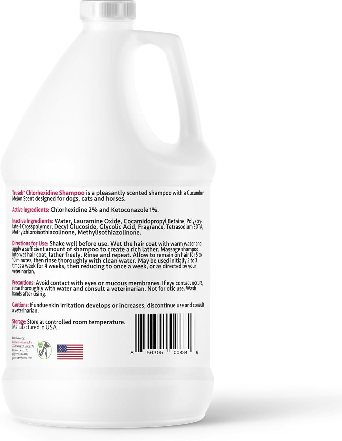 Truseb All Natural Topical Ketoconazole and Chlorhexidine Shampoo for Dogs, Cats & Horses with Aloe Vera Shampoo and Conditioner(Ketoconazole & Chlorhexidine Shampoo, 1 Gallon)