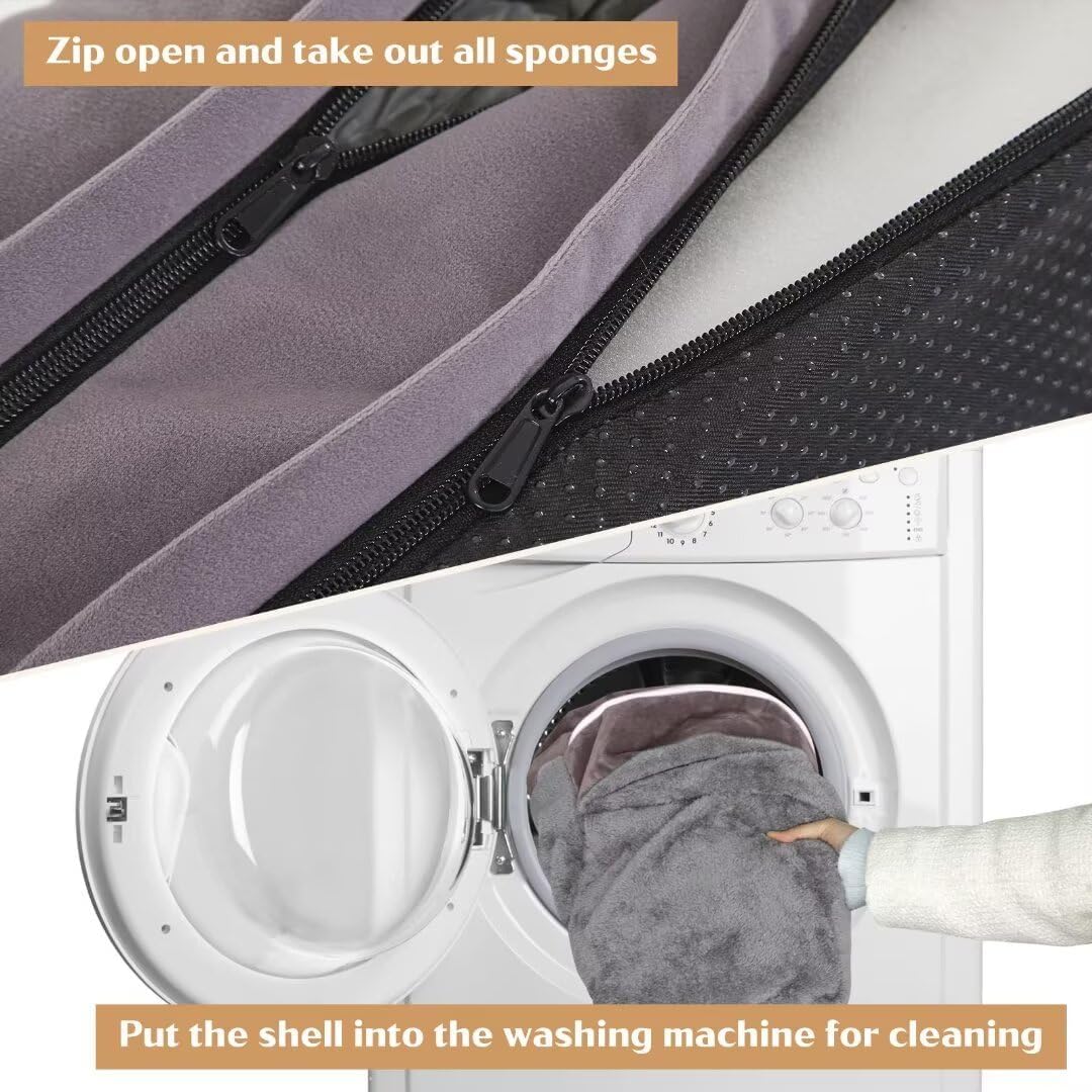 Comfort Expression XXL Waterproof Orthopedic Dog Bed for Extra Large Dogs, Orthopedic Foam Dog Beds, Washable Dogs Sofa Bed with Removable Cover & Non-Slip Bottom(XX-Large,Purple)