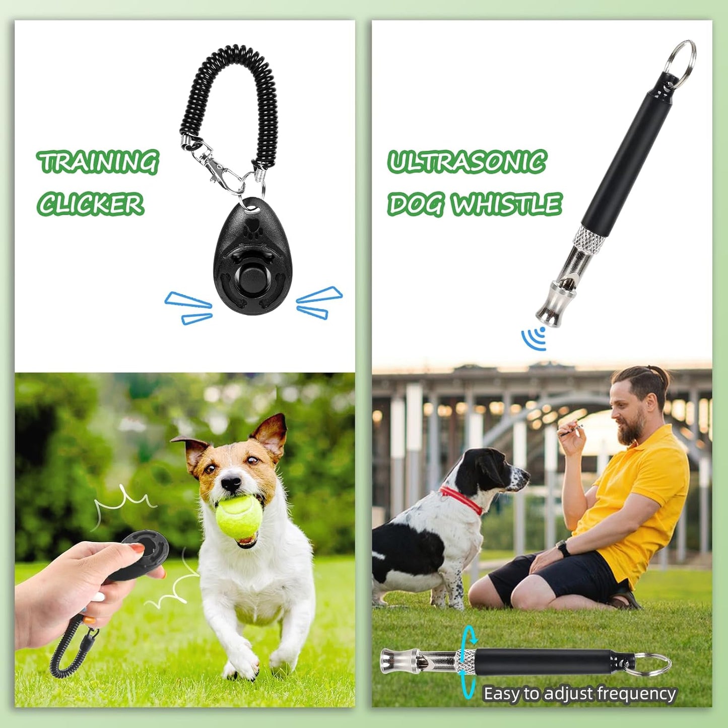 Dog Treat Pouch Pet Training Kit - Silicone Treat Bag Magnetic Closure, Puppy Training Clicker, Dog Whistle, Collapsible Dog Bowls, Poop Bags & Holder, 4 Ways to Wear Walking Fanny Pack-Black