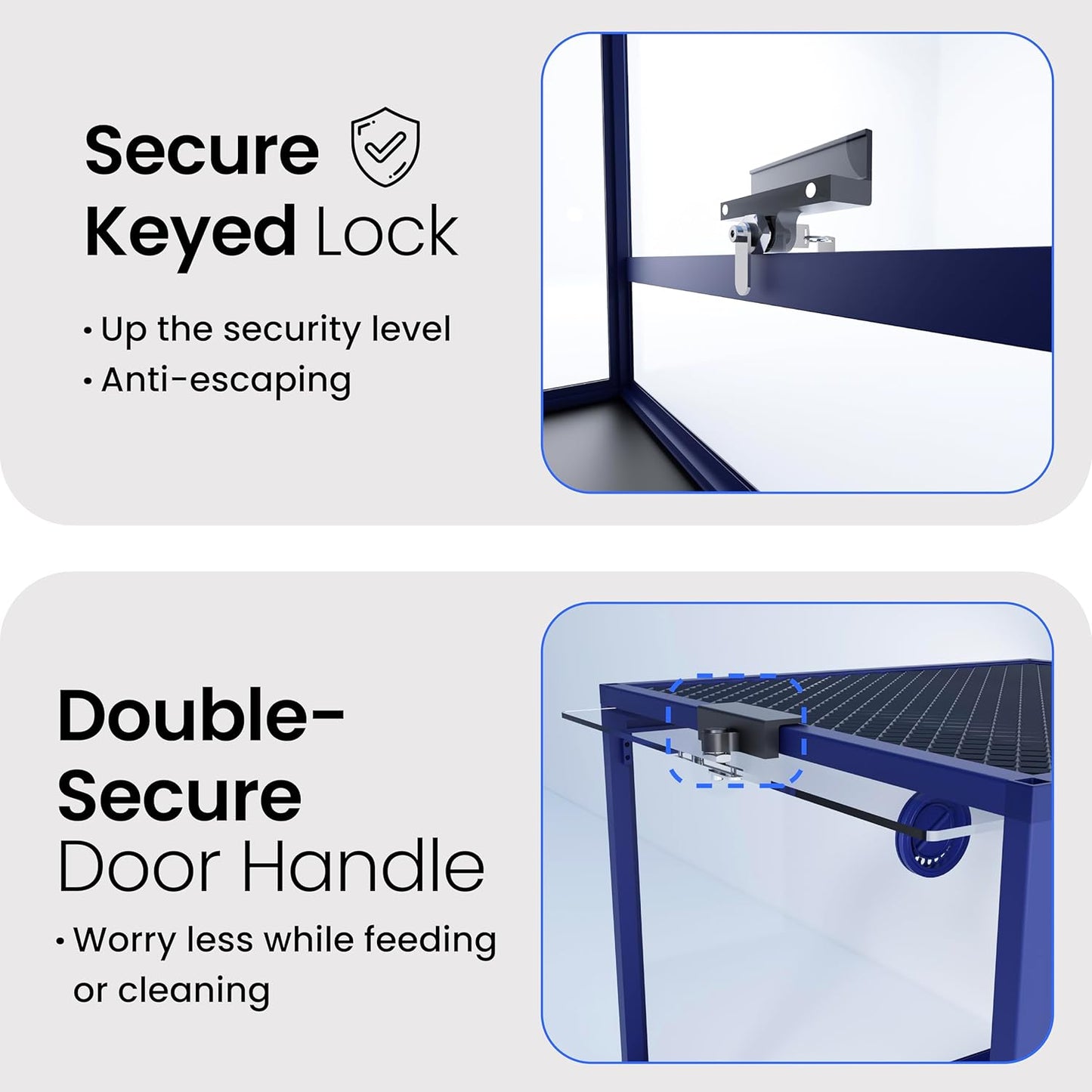 MagicCube 18'' x 18'' x 18'' Reptile Tank with Lock, 24 Gallon Reptile Terrarium with Flip-Up Tempered Glass Door, Top Screen Ventilation for Leopard Gecko - Bottom Not Leakproof