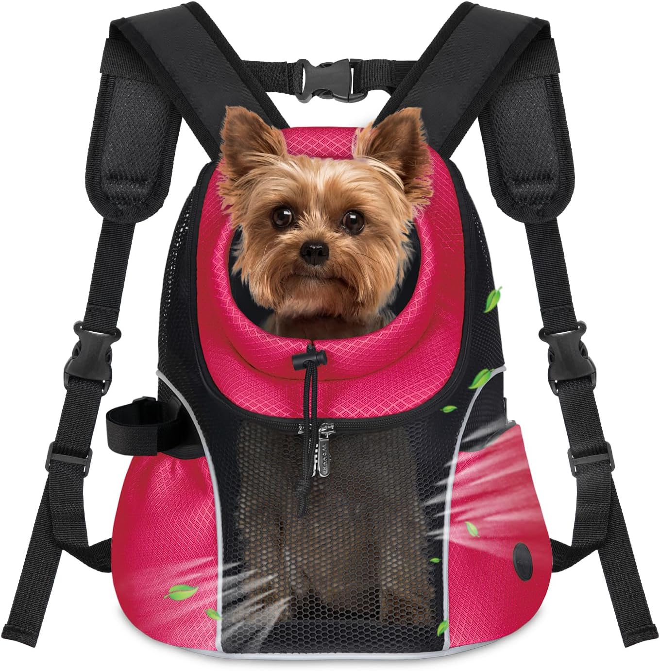 WOYYHO Pet Dog Carrier Backpack Small Dog Front Backpack Ventilated Mesh Dog Travel Back Pack with Safety Belt for Travel Hiking Cycling Outdoor Adventures (Size S: 2-4.5 lbs, Rethink Pink)