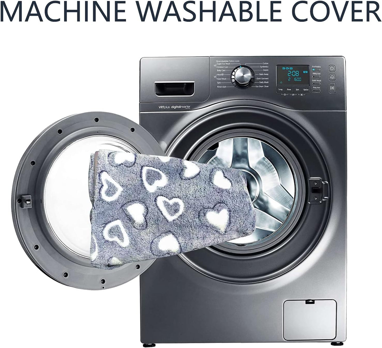 VANKEAN Reversible Dog Crate Mat, Stylish Bed with Waterproof Linings and Removable, Washable Cover, Firm Support Pad for Small to XX-Large Dogs, Grey