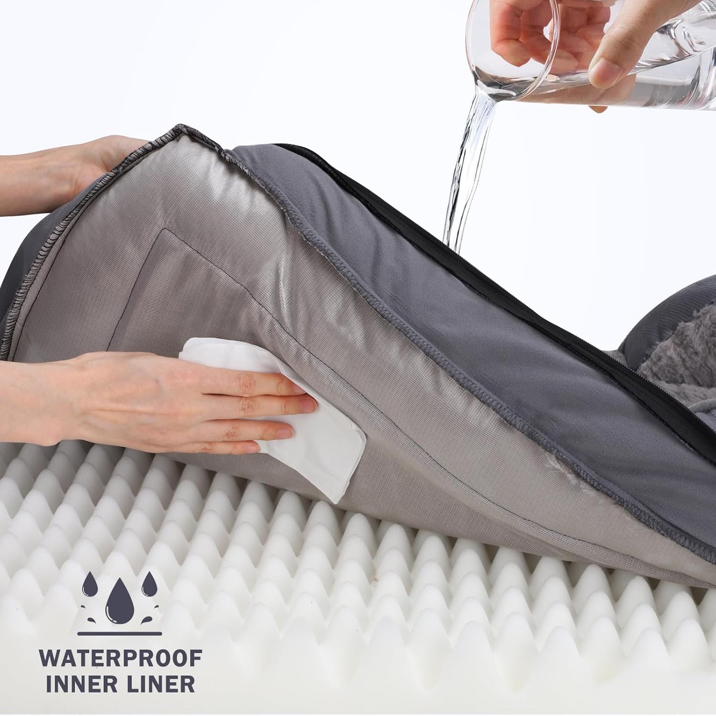 INVENHO Orthopedic Dog Bed Medium Size Dog, Waterproof Egg-Crate Foam Couch with Washable Removable Cover, Waterproof Lining and Nonskid Bottom