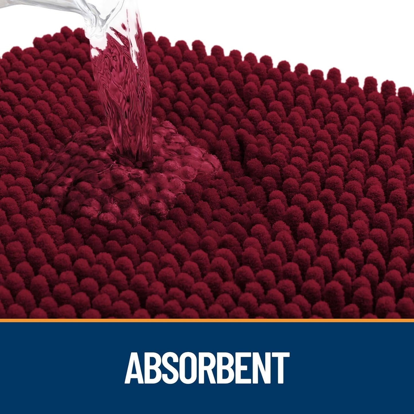 OLANLY Dog Door Mat for Muddy Paws 54x24, Absorbs Moisture and Dirt, Absorbent Non-Slip Washable Doormat, Quick Dry Chenille Mud Mat for Dogs, Entry Indoor Entryway Carpet for Inside Floor, Burgundy