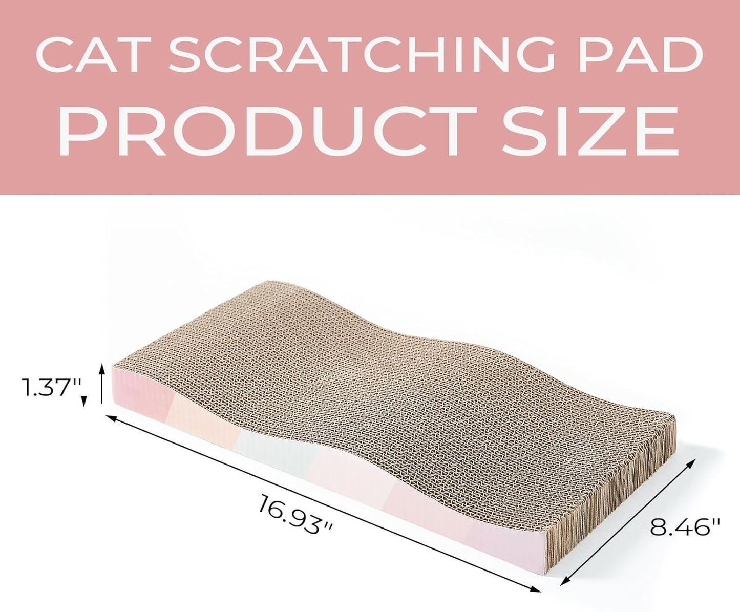 Cat Scratch Pad Cardboard cat scratchers for Indoor Cats Reversible Large Wide Corrugated with Catnip(1pcs)