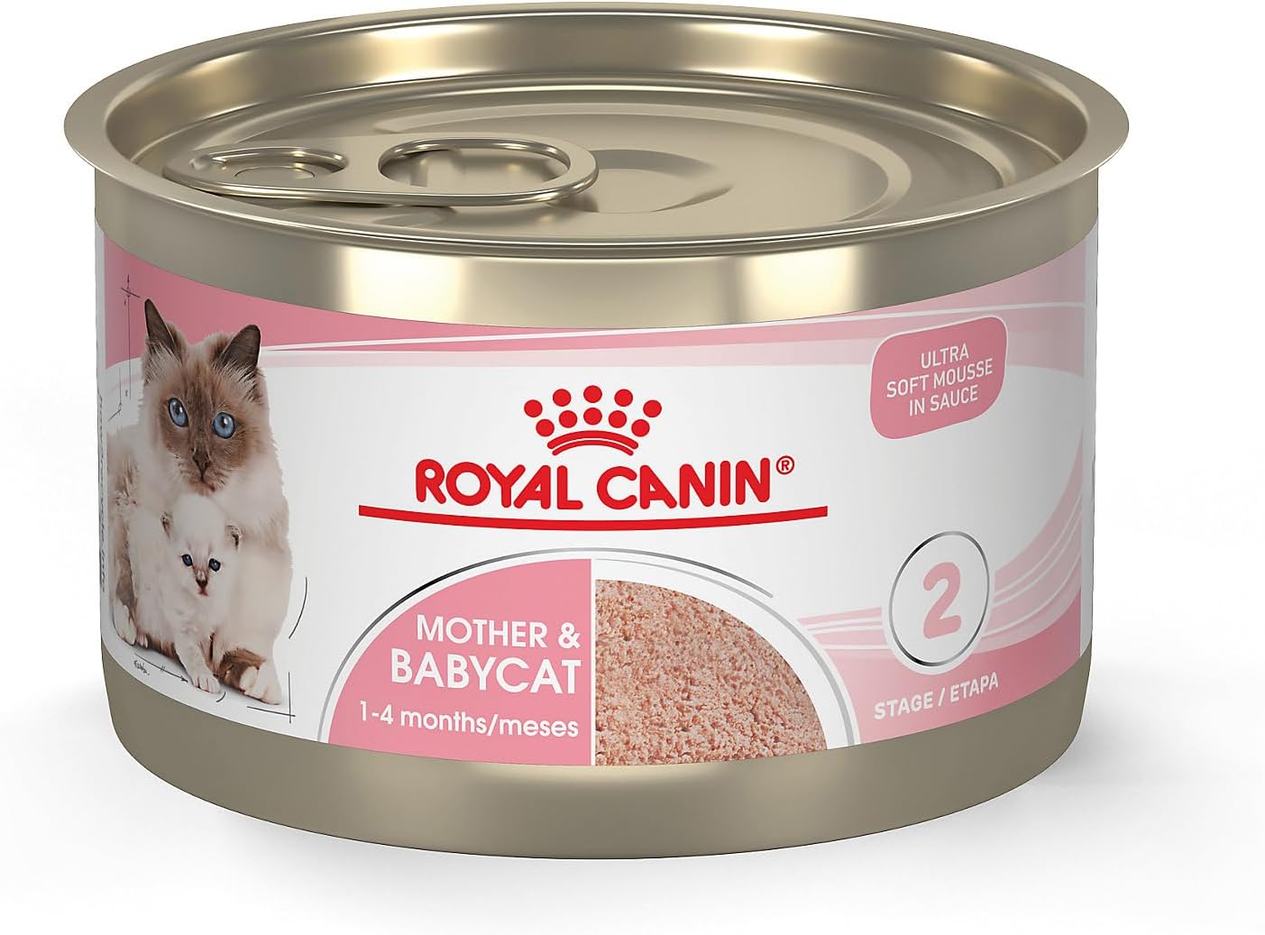 Royal Canin Feline Health Nutrition Mother & Babycat Ultra Soft Mousse in Sauce Canned Cat Food, 5.1 oz., Case of 24, 24 X 5.1 OZ