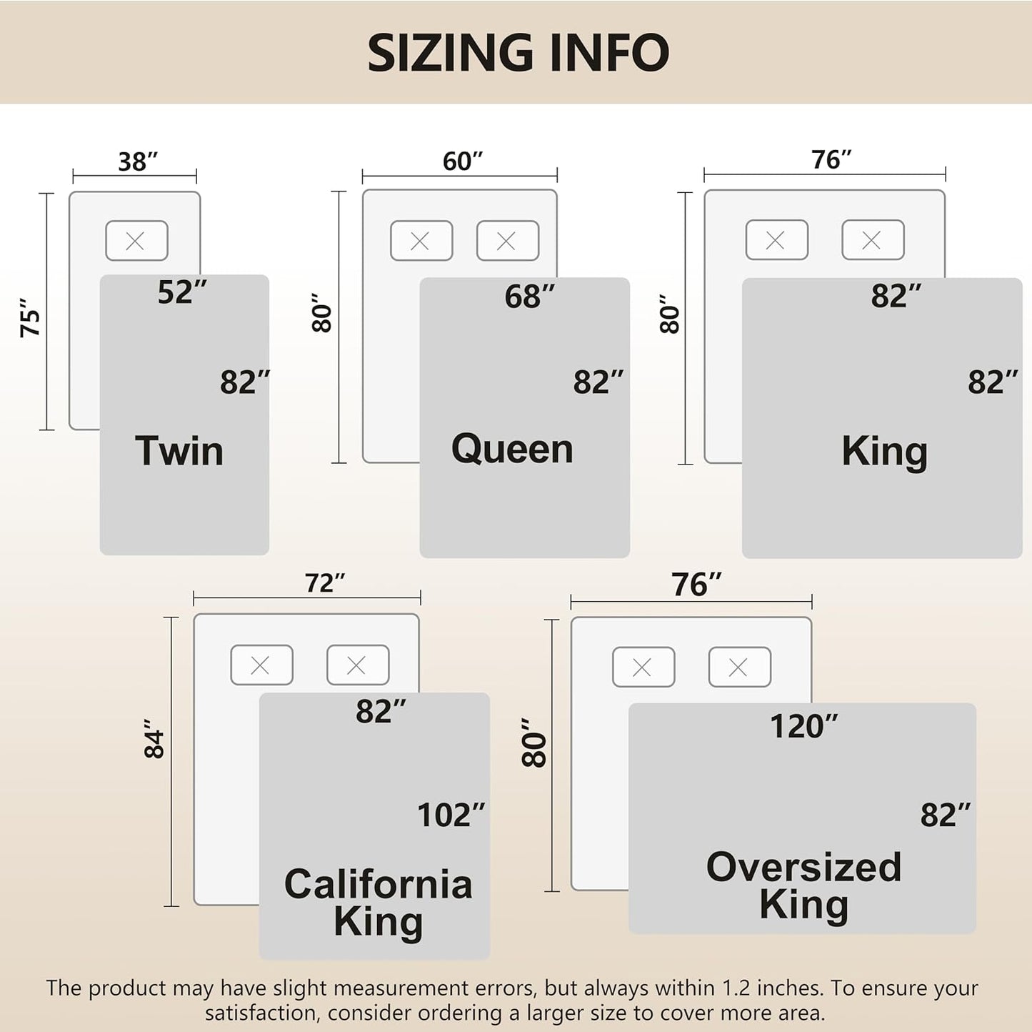 gogobunny 100% Double-Sided Waterproof Dog Bed Cover Pet Blanket Sofa Couch Furniture Protector for Puppy Large Dog Cat, Reversible (82x102 Inch (Pack of 1), Dark Cream/Light Cream)