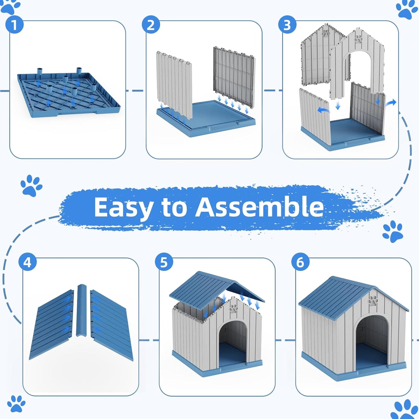 Vixzen Dog Houses Resin Outdoor Dog Kennel Small Indoor Dog House for Home & Garden Use