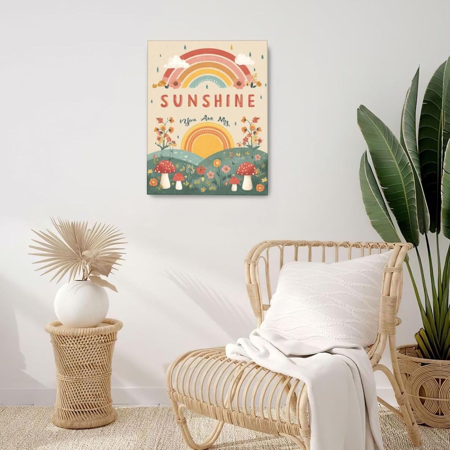 You Are My Sunshine Inspirational Canvas Wall Art Motivational Encouragements Wall Decor First Communion Gifts for Girls Boys Toddler Teens Pictures Painting Print Artwork Framed Decorations Nursery Dorm Bedroom 16"x20"