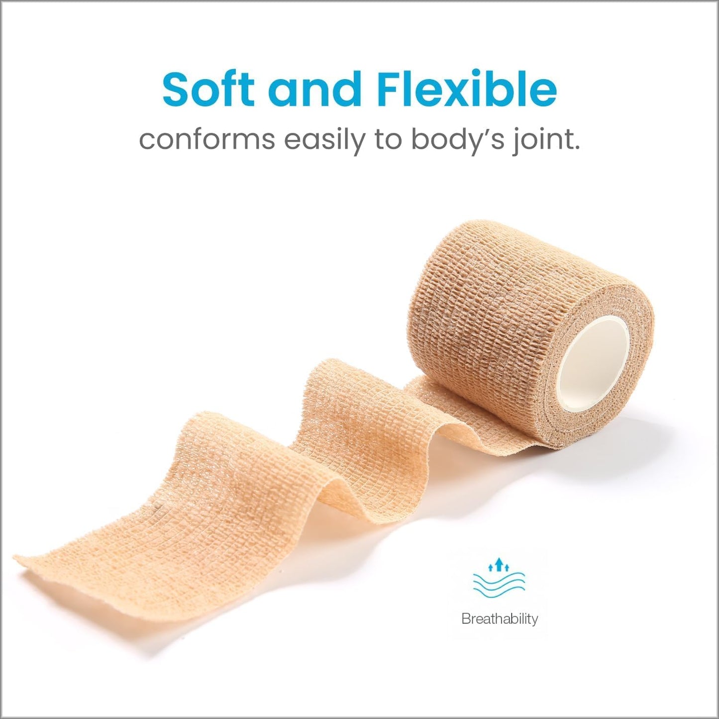 WePet Pet Wrap, Self-Adhesive, Only Sticks to Itself, Non-Woven Tape for Dog Legs, Paws, Wounds, First Aid Cohesive Gauze for Horse, Cat, Bird, Animal, 6 Rolls, 2 Inch, Solid Color