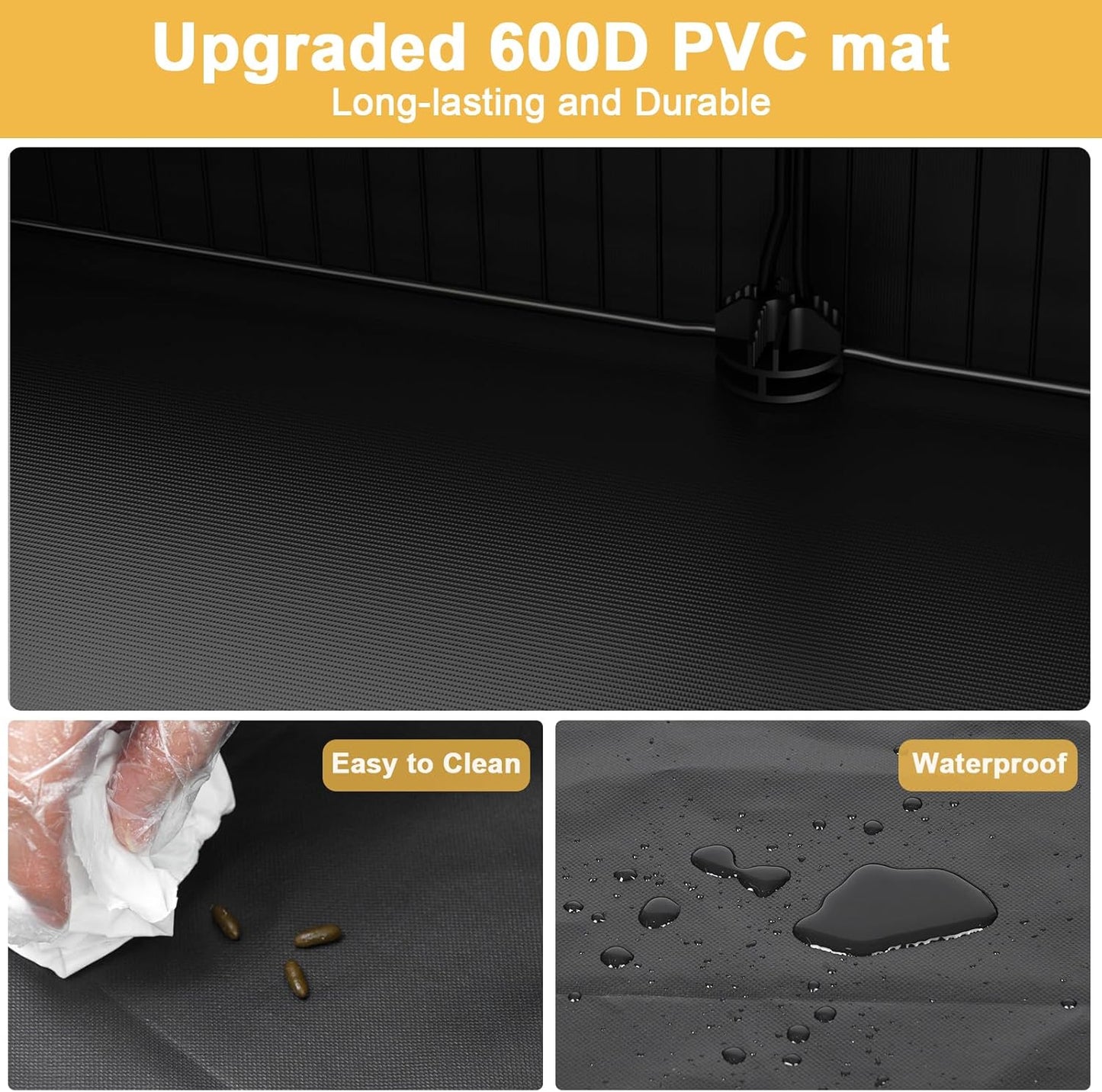 Tresbro Guinea Pig Cage with Top Cover & 12 Panels, Triple Fixing Measures Small Animal Playpen with Waterproof PVC Liner & One-Motion Hooks, 48 x 24 x 16 C&C Grids Cage for Bunny, Hedgehog, Hamster