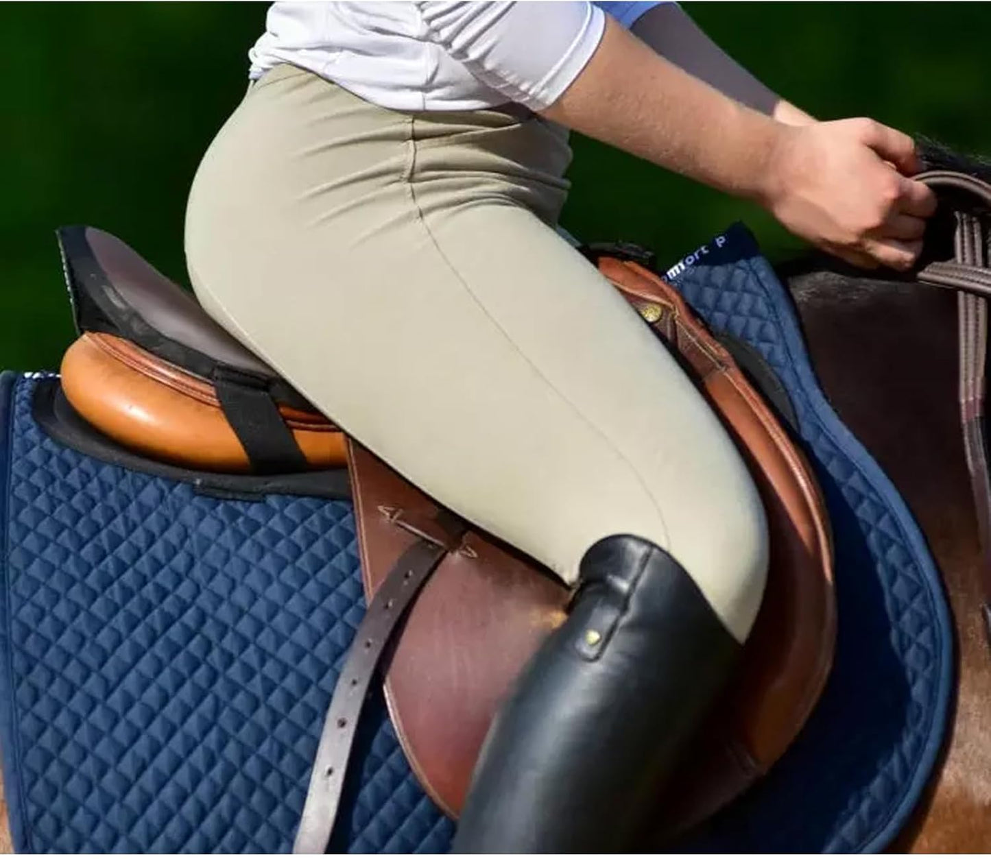 Thinline Cotton Quilted Jumper Durable Breathable Horse Riding Washable Shock-Absorbing no-Slip Thin Equine Saddle Pad - Equestrian Equipment and Accessories