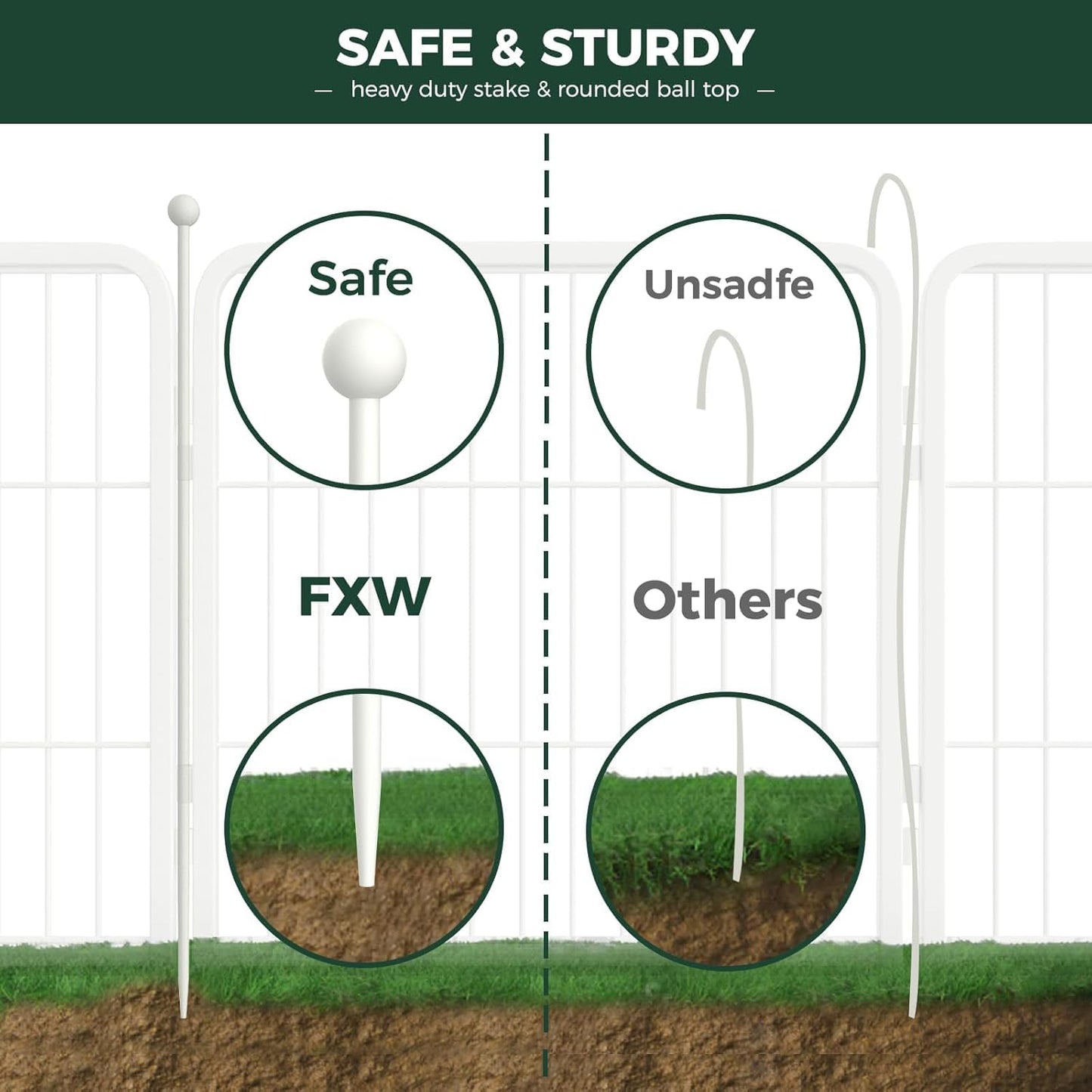 FXW Rollick Unleashed Dog Playpen for Indoor, Yard, RV Camping, 40 inch 48 Panels for Medium and Large Dogs, White│Patented