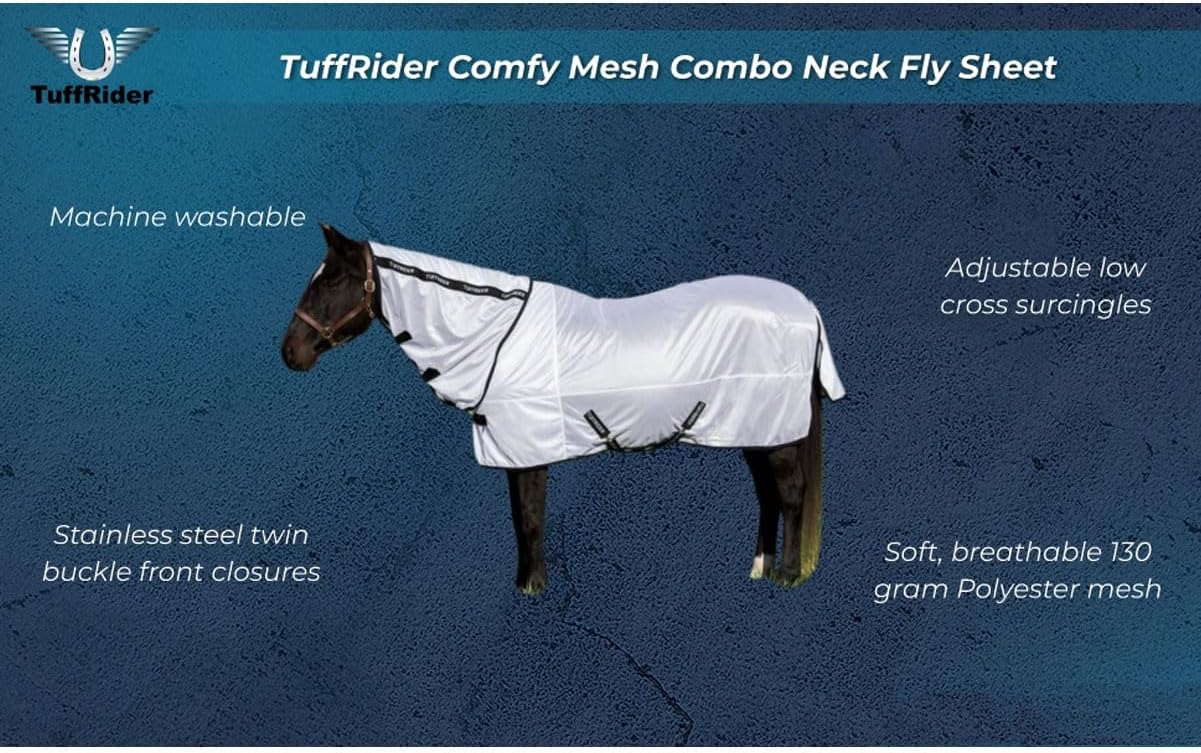 TuffRider Comfy Mesh Combo Neck Fly Sheet - White - 72