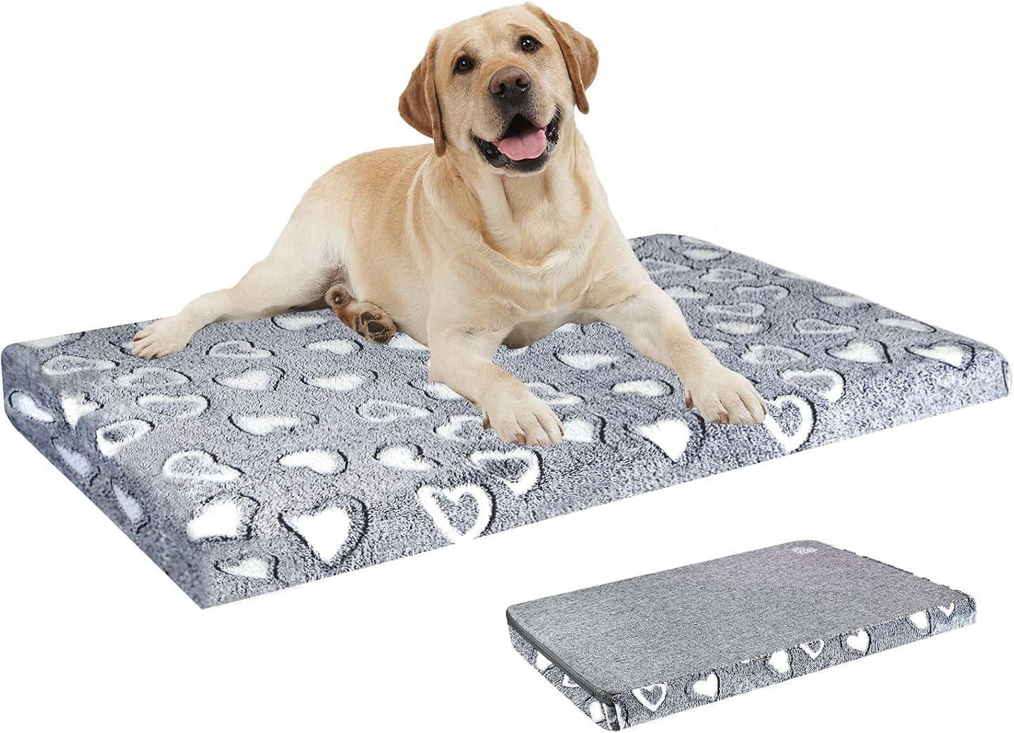 VANKEAN Stylish Dog Bed for Crate - Reversible Cool & Warm, Waterproof Inner, Firm Support, Machine Washable, XXL to Small, Grey