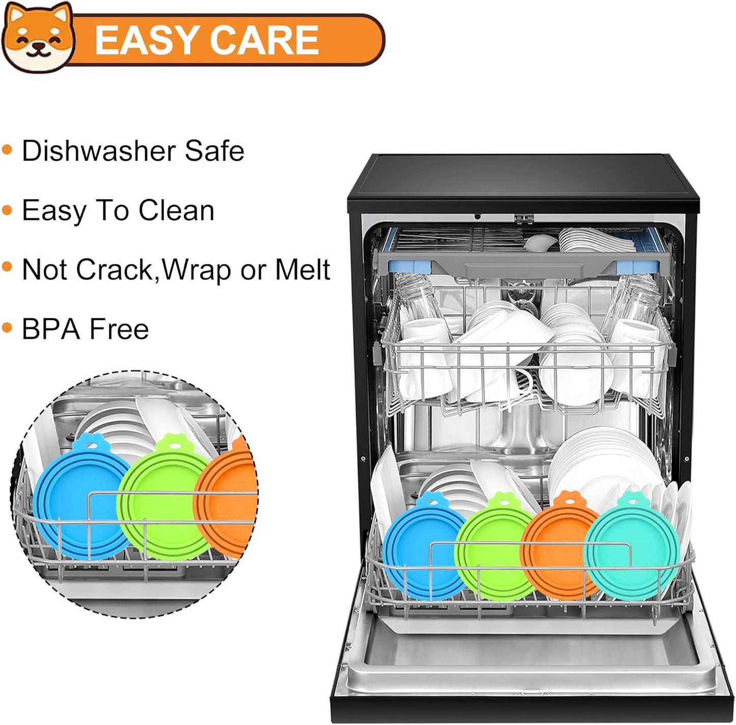 3 Pack Pet Food Can Covers, Silicone Universal Can Lids for Dog & Cat Food, BPA Free, One Fit Most Standard Size Can Lids Top Blue/Green/Yellow