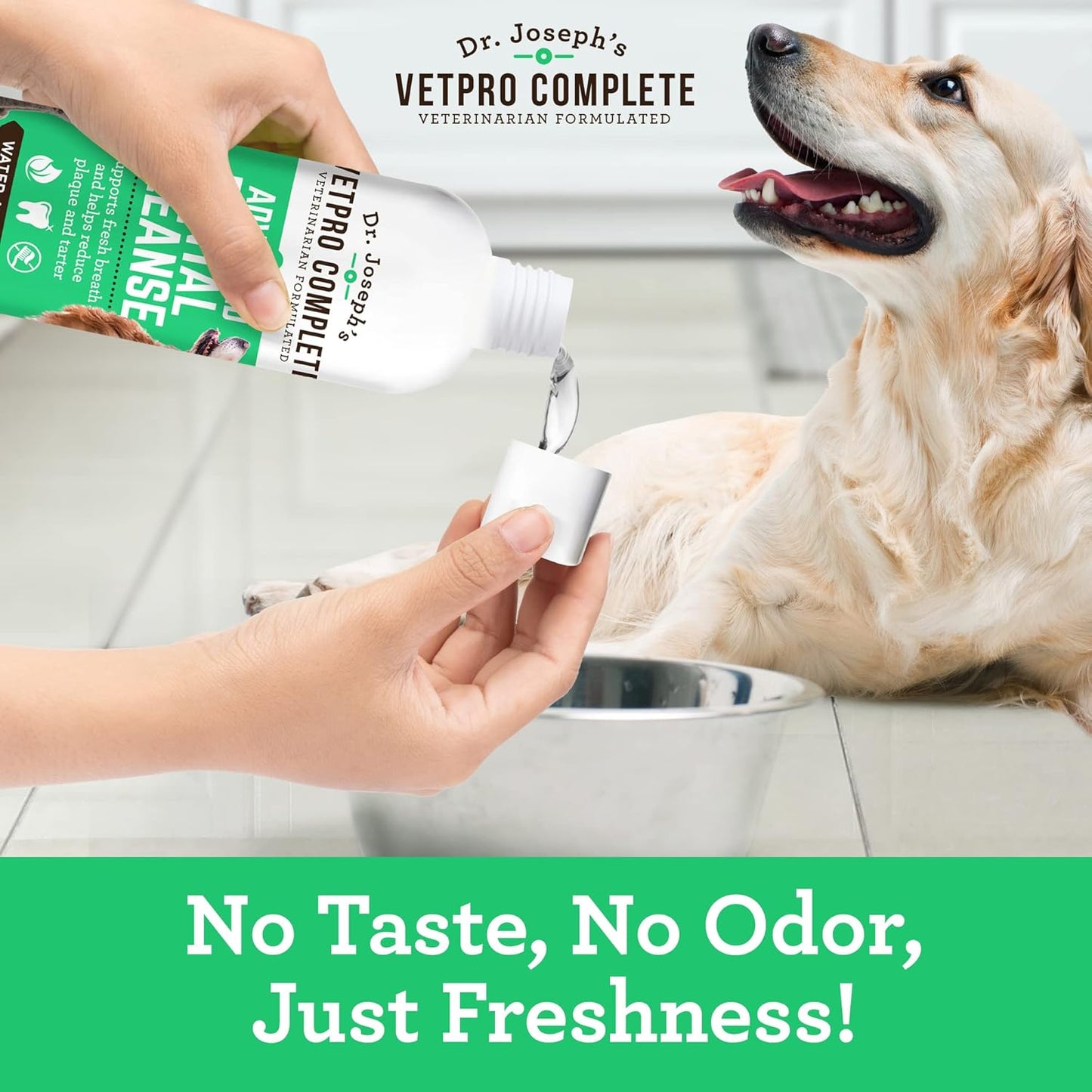 VetPro Complete Dr. Joseph's Advanced Dental Cleanse, 8 Ounces, Cat and Dog Breath Freshener Water Additive for Dental Care, Fights Dog Bad Breath, Teeth Cleaning, Plaque and Tartar Remover