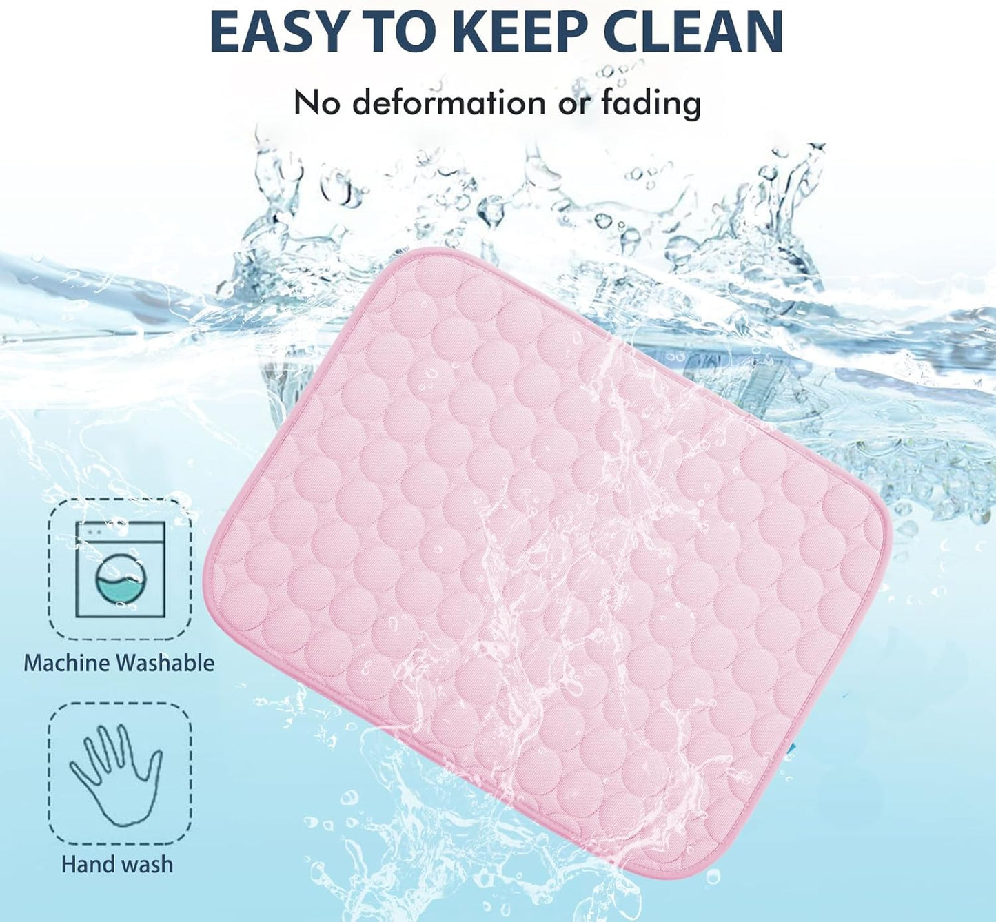 MICROCOSMOS Summer Cooling Mat & Sleeping Pad- Water Absorption Top, Materials Safe, Easy Carry, EZ Clean. Keep Cooling for Pets, Kids and Adults.(Pink, 36" x36")