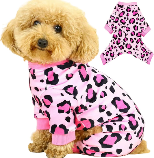 Vet-Approved Dog Pajamas Onesie for Small Dog Clothes - Lightweight Soft Stretchy Puppy Outfit - Certified Hypoallergenic Comfort Anxiety-Reducing (Pink,XS)