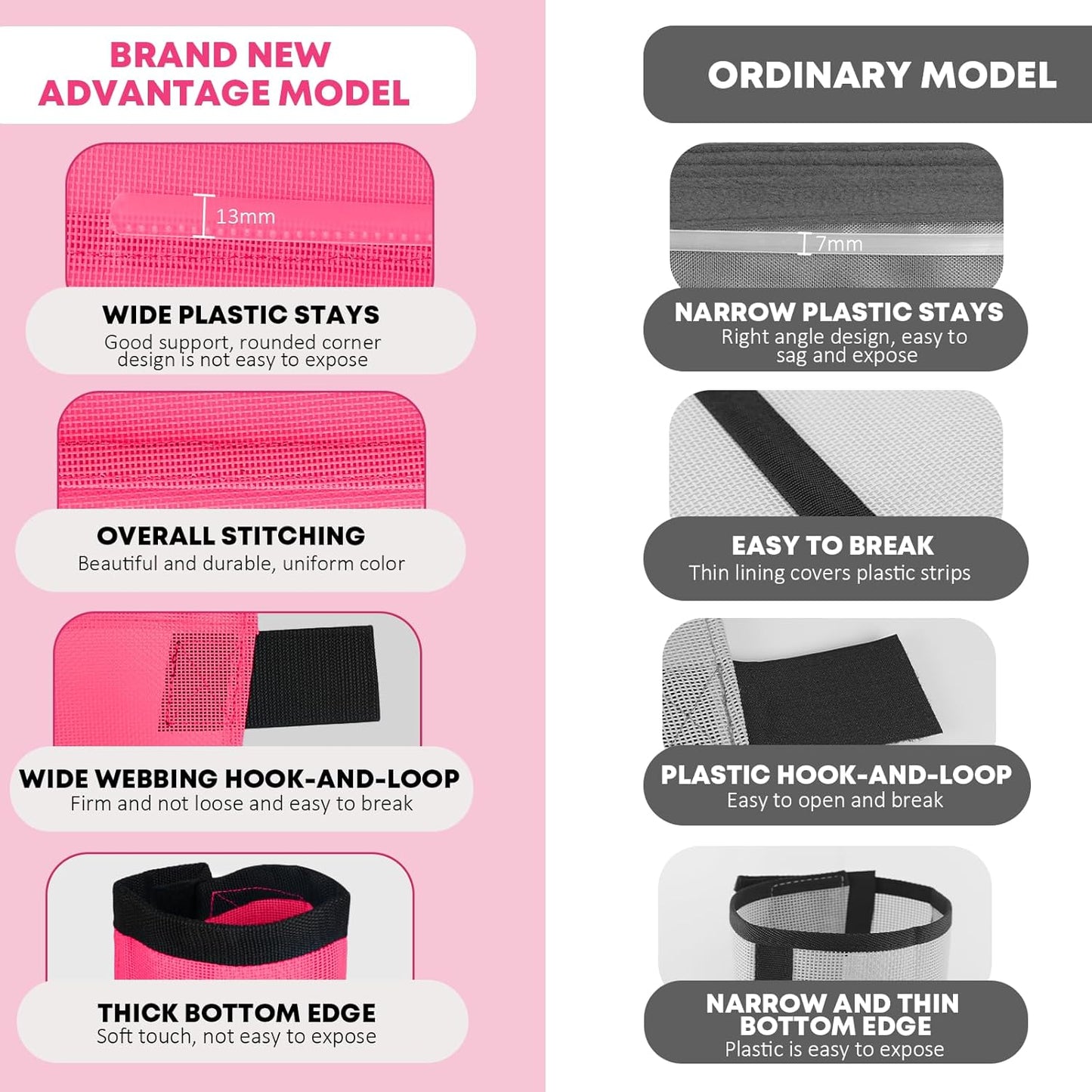 Premium 4-Pack Horse Fly Boots & Leggings Loose-Fit Fine Mesh with Stay-On Fasteners, Support Strips & Anti-Stomp Design Breathable Non-Slip Protection Leg Wrap (Large) Rose Pink