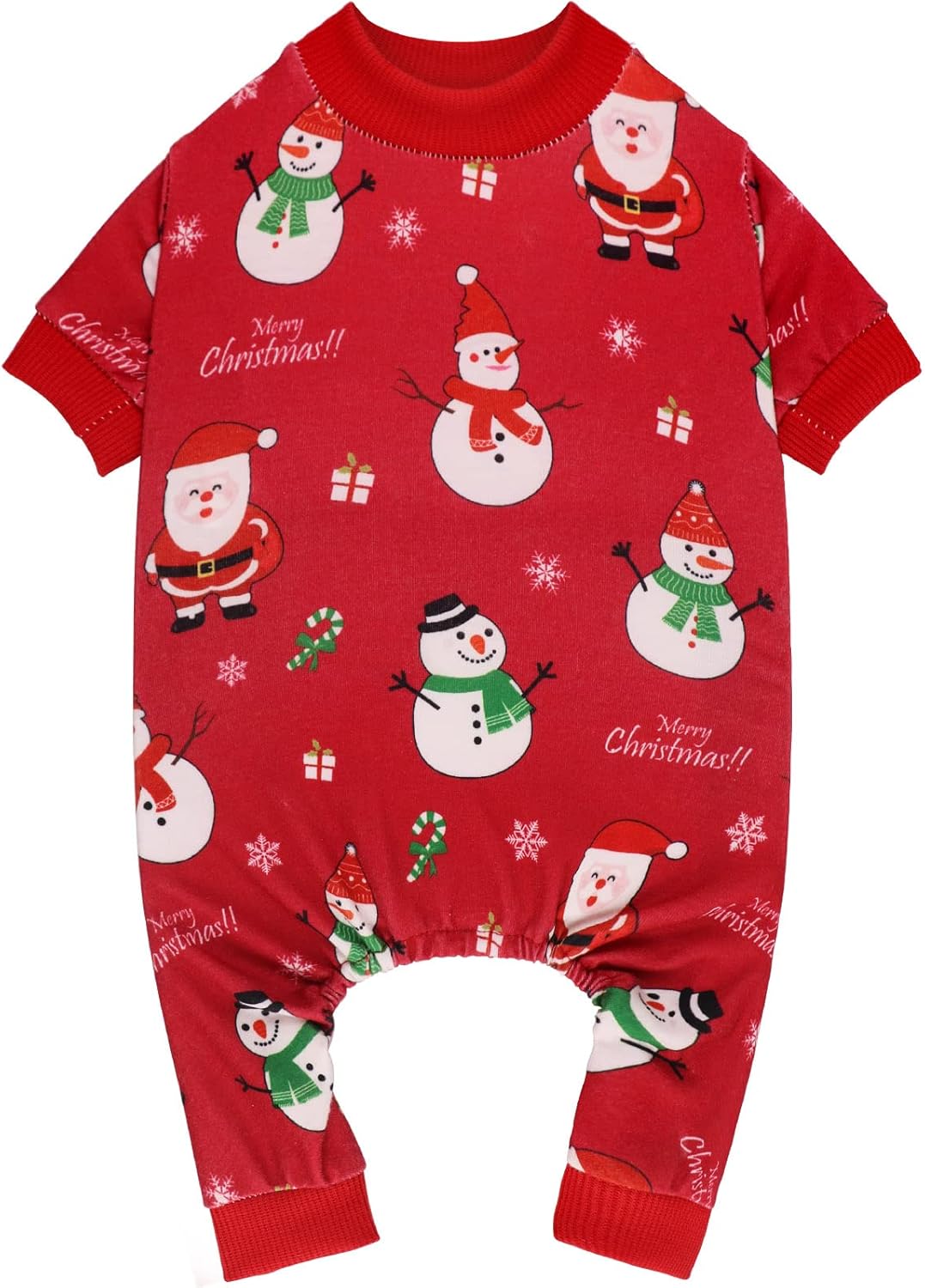 Dog Christmas Pajamas Snowman Pet Clothes Costumes Pjs Stretchy Funny Pet Outfit Dog Pajamas for Large Dogs(XL)