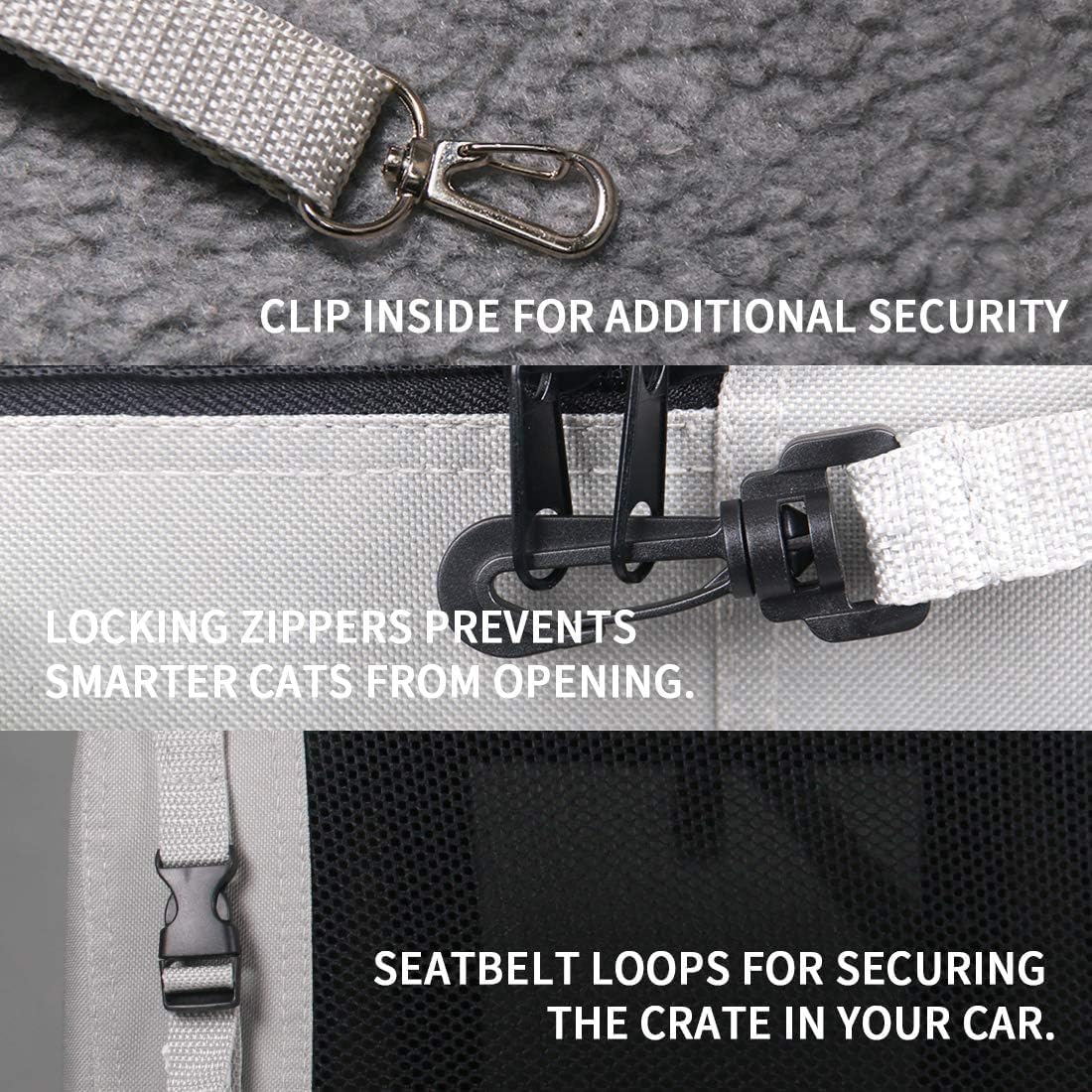 Extra Large Cat Carrier Soft Sided, Portable Small Dog Carrier for 2 Cats, 24"x16.5"x16" Car Travel Folding Comfortable Design, Khaki