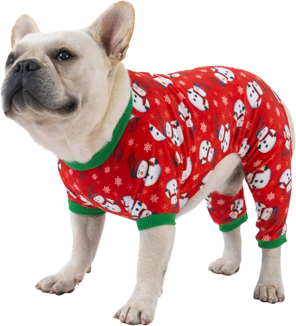 CuteBone Dog Christmas Pajamas Puppy Onesies Small Dogs Soft Pjs Coat Cat Apparel Comfy Pet Clothes Outfit Doggie Bodysuit P136XS