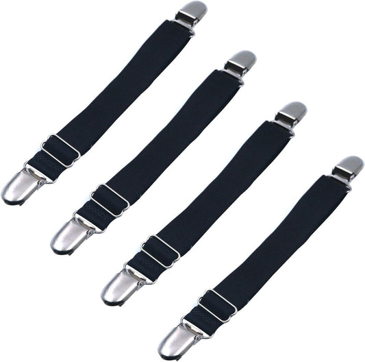 Loosco [4 Packs Elastic Adjustable Women's Boot Straps Pant Stirrups with Extra Heavy Sturdy Clip