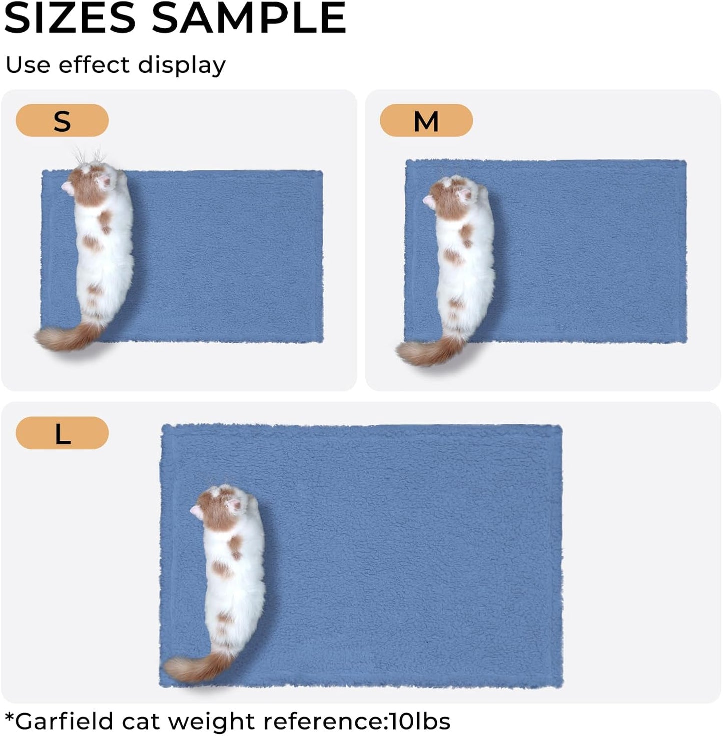 Luciphia 1 Pack 3 Calming Dog Blanket Fluffy Premium Fleece Pet Blankets Soft Sherpa Throw for Dogs Puppy Cat Grey/Beige/HazeBlue Small (23" x16")