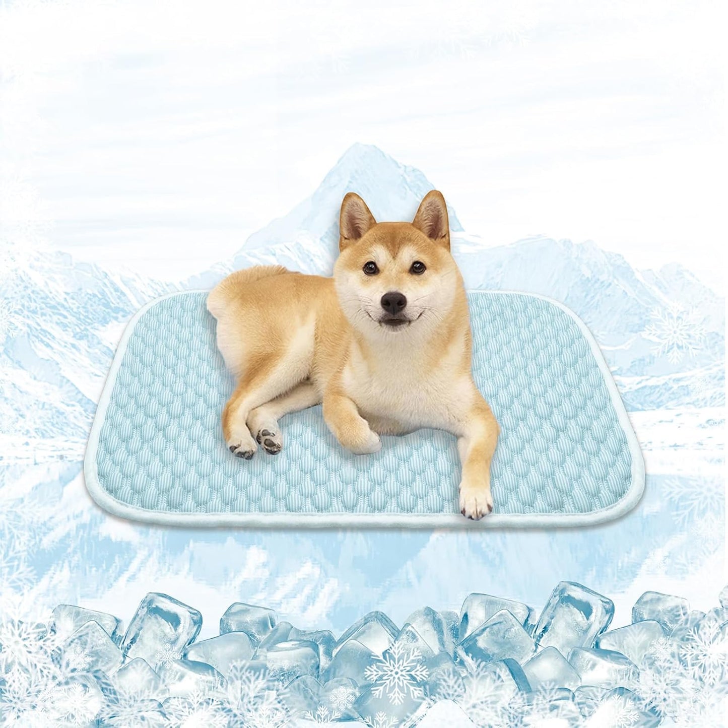MICROCOSMOS Dog Sleeping Pad & Pet Cooling Mat- Breathable Bubble Surface, EZ Clean. Keep Cooling for Pets, Kids and Adults in Summer.(BlueWhite, 28" x 22")