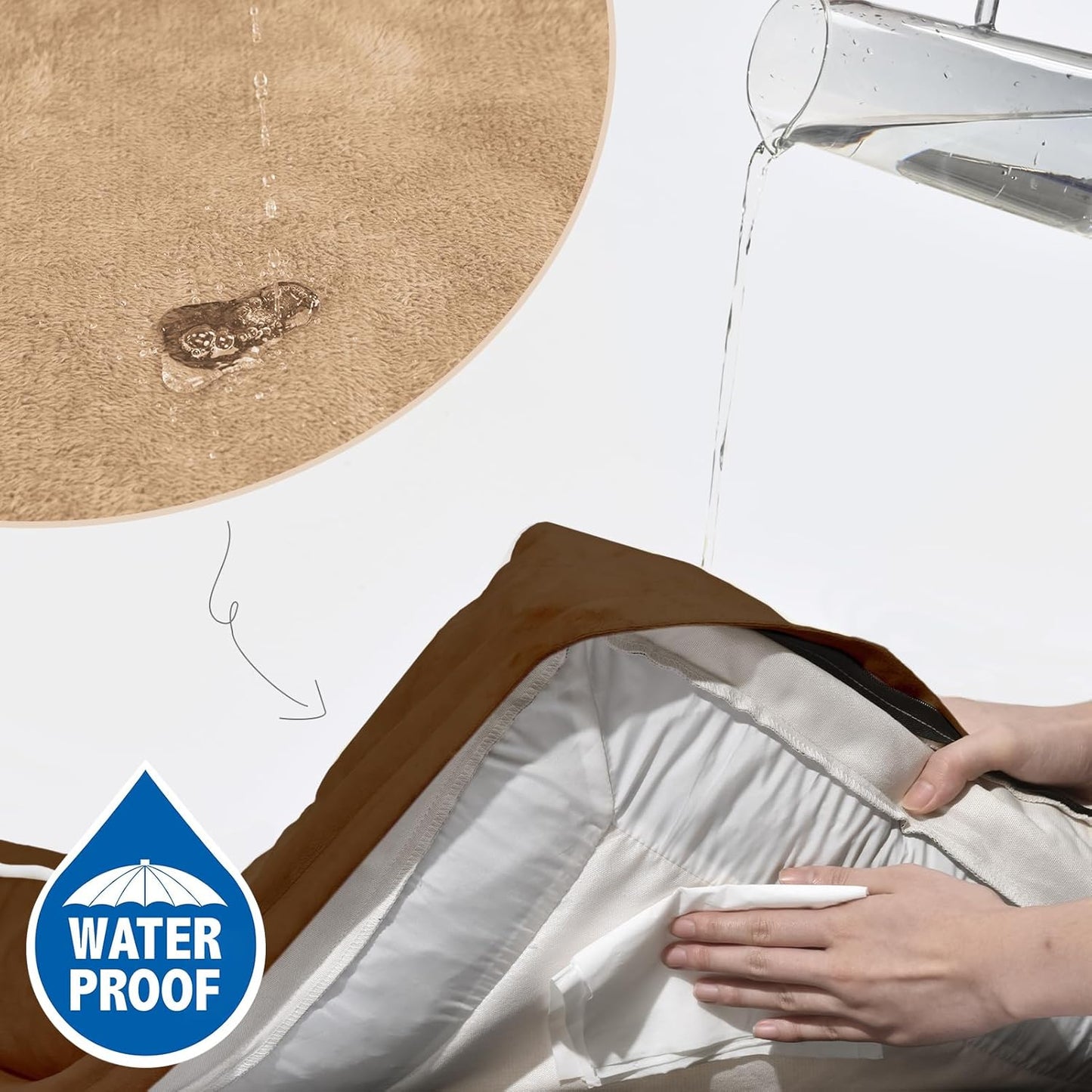 Comfort Expression Medium Dog Beds Waterproof Orthopedic Foam Dog Sofa Beds for Medium Large Dogs Comfy Pet Bed with Washable Removable Cover & Non-Slip Bottom(Medium,Brown)