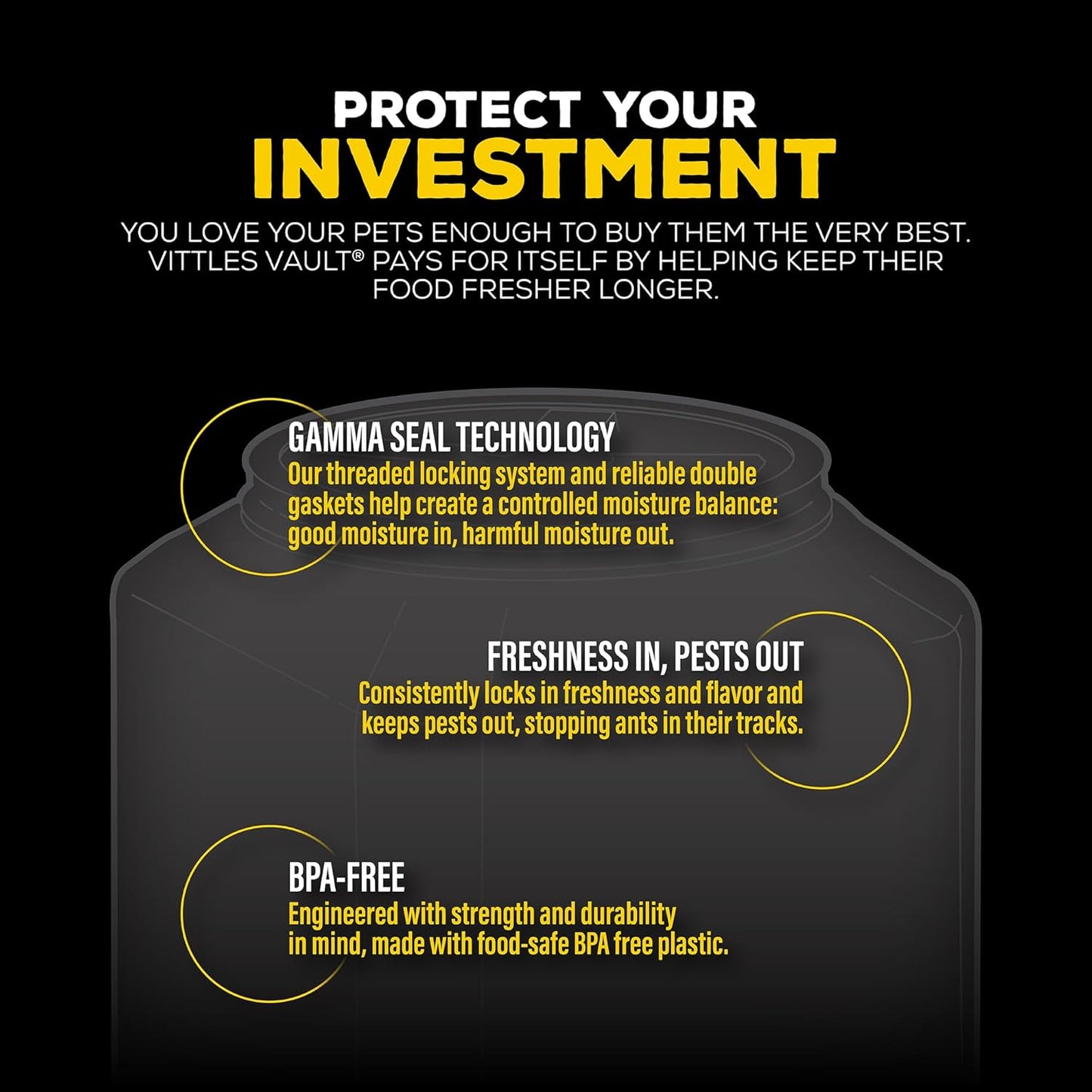 Gamma2 Vittles Vault Dog Food Storage Container, Up to 10 Pounds Dry Pet Food Storage, Made in USA