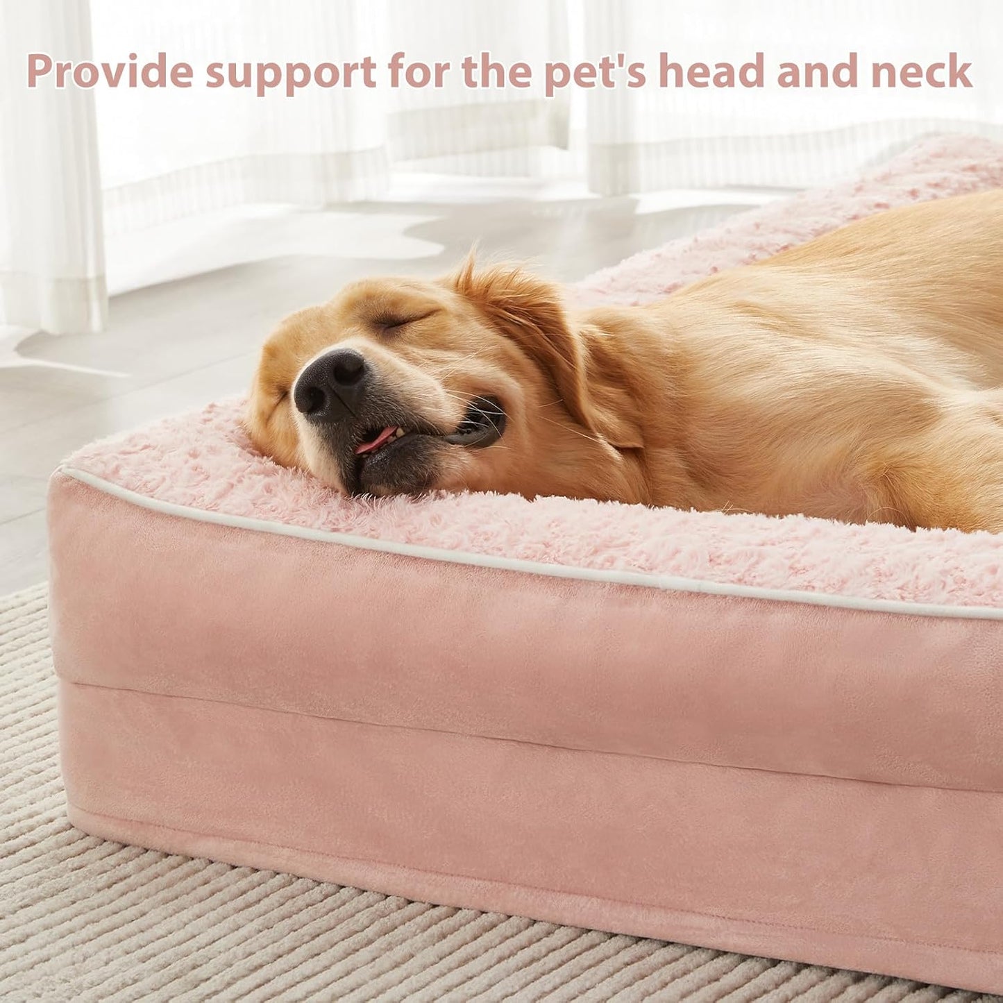 BFPETHOME Orthopedic Dog Beds for Large Dogs-Waterproof Sofa Dog Bed with Removable Washable Cover, Large Pet Bed with Waterproof Lining and Nonskid Bottom, Pet Bed for Dogs