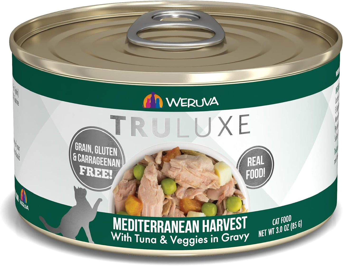 Weruva TruLuxe Cat Food, Mediterranean Harvest with Tuna Whole Meat & Veggies in Gravy, 3oz (Pack of 24)
