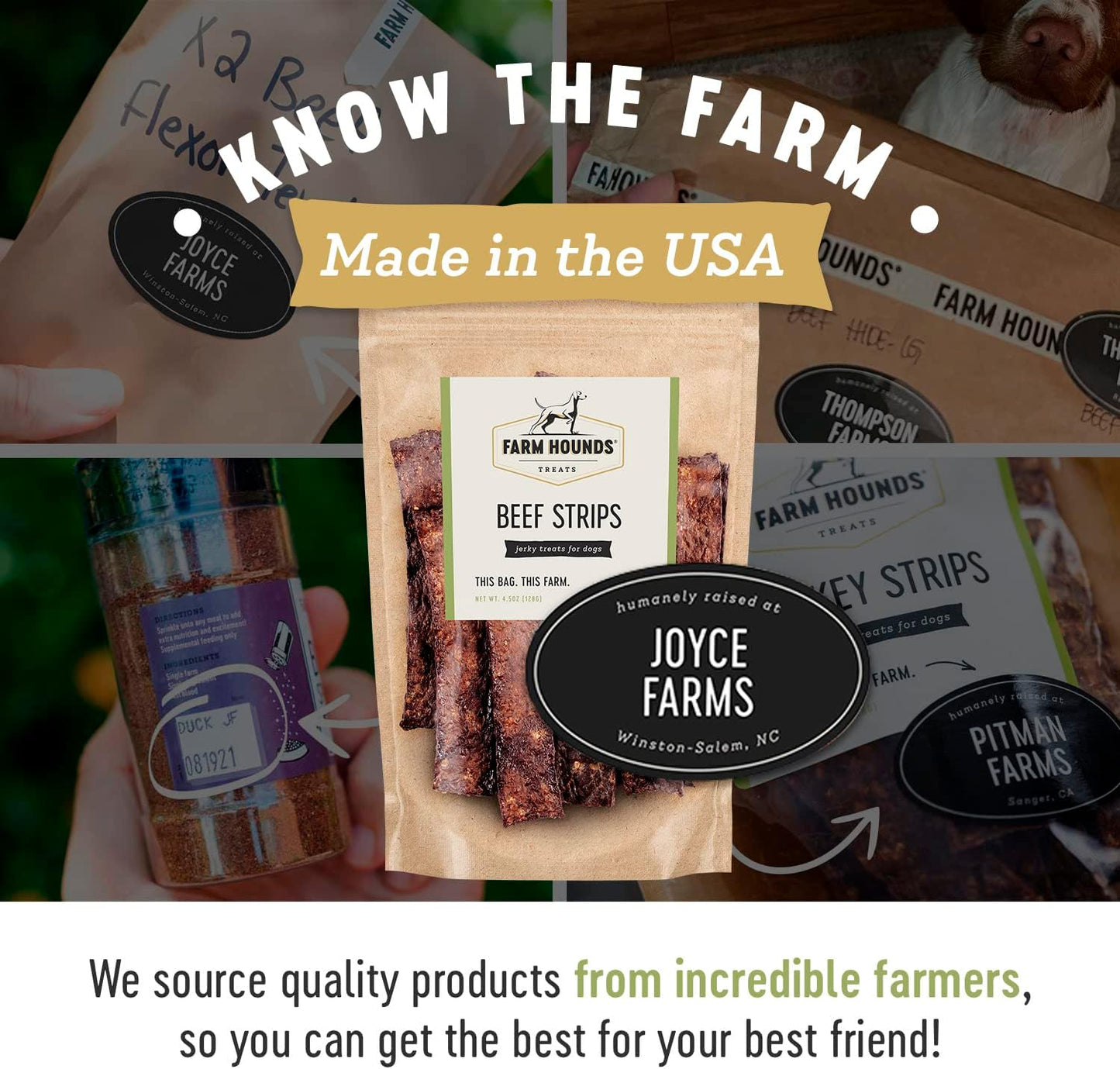 Farm Hounds - Beef Strips - Premium Natural Beef Jerky for Dogs - 100% Humanely Raised Cattle - Break-to-Size - Great for Training & Treats - No Added Fillers - Made in USA - 1 Pack