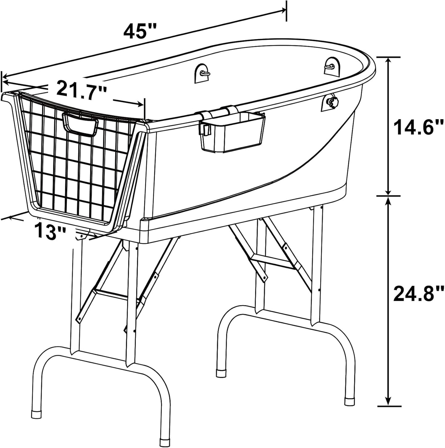 SHELANDY 45" Pet Grooming Bathtub Dog Wash Station | Heavy Duty Bathing Tub (Bathtub Only)